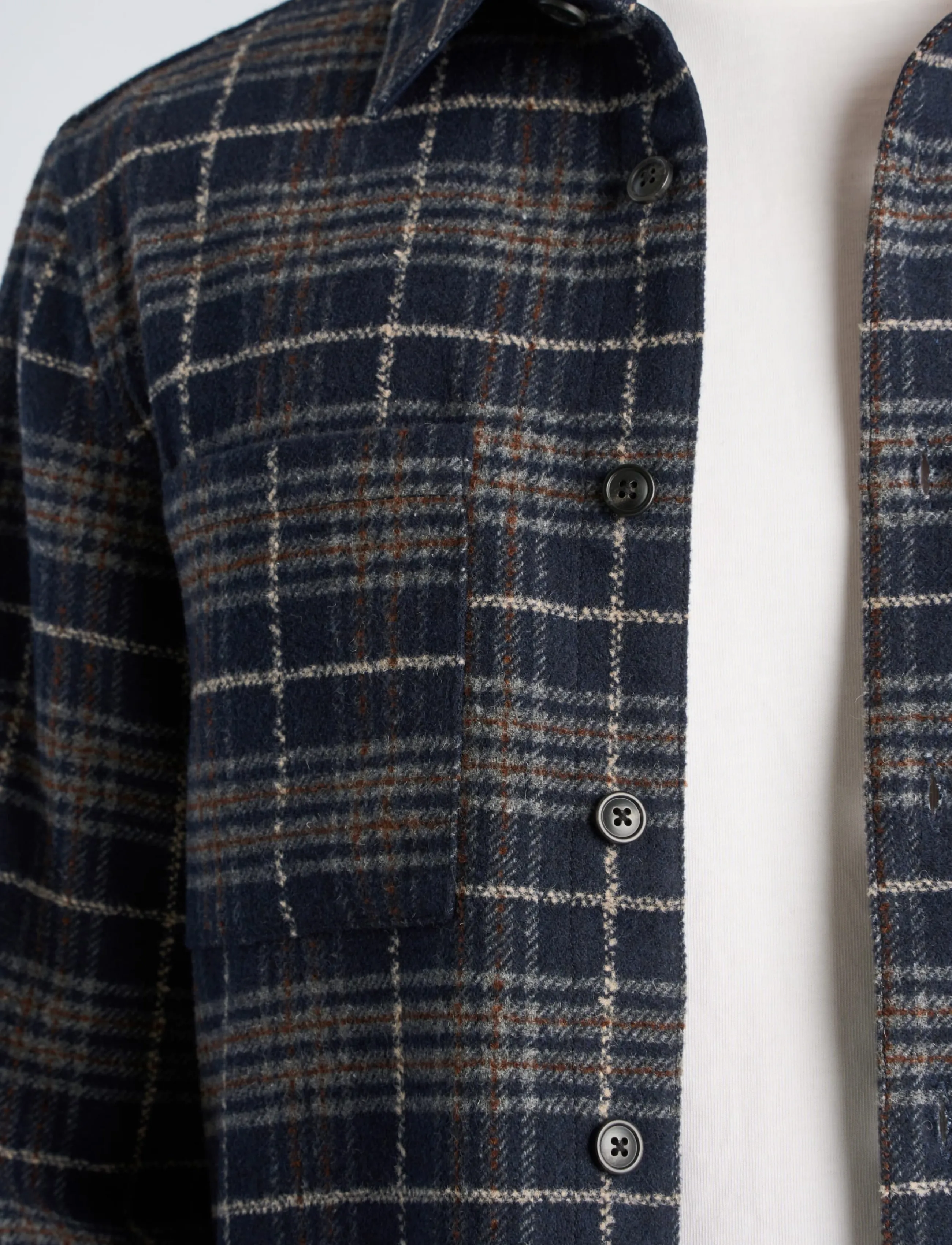 Lindbergh Brushed Check Overshirt overshirts herr – bild 5