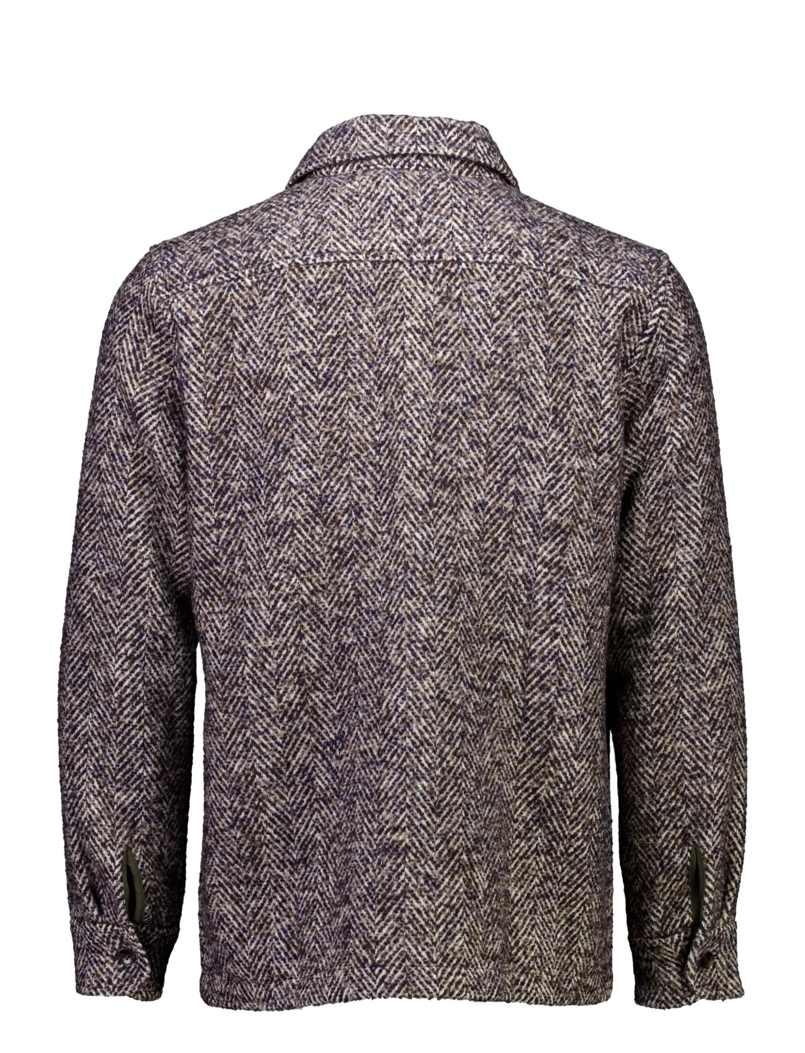 Lindbergh - Brushed structure overshirt - fall jackets - brown mix - 2