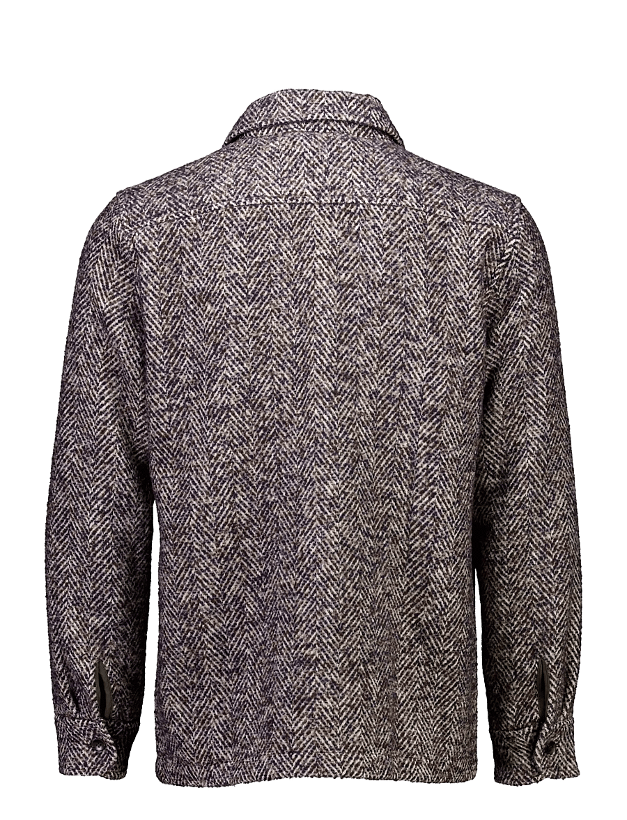 Lindbergh - Brushed structure overshirt - fall jackets - brown mix - 2
