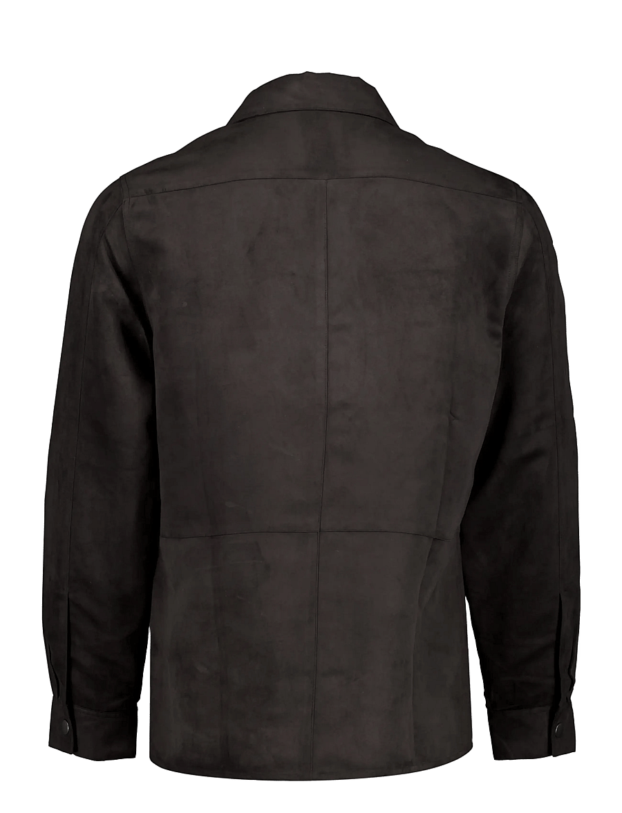 Lindbergh - Micro suede overshirt - höstjackor - black - 1