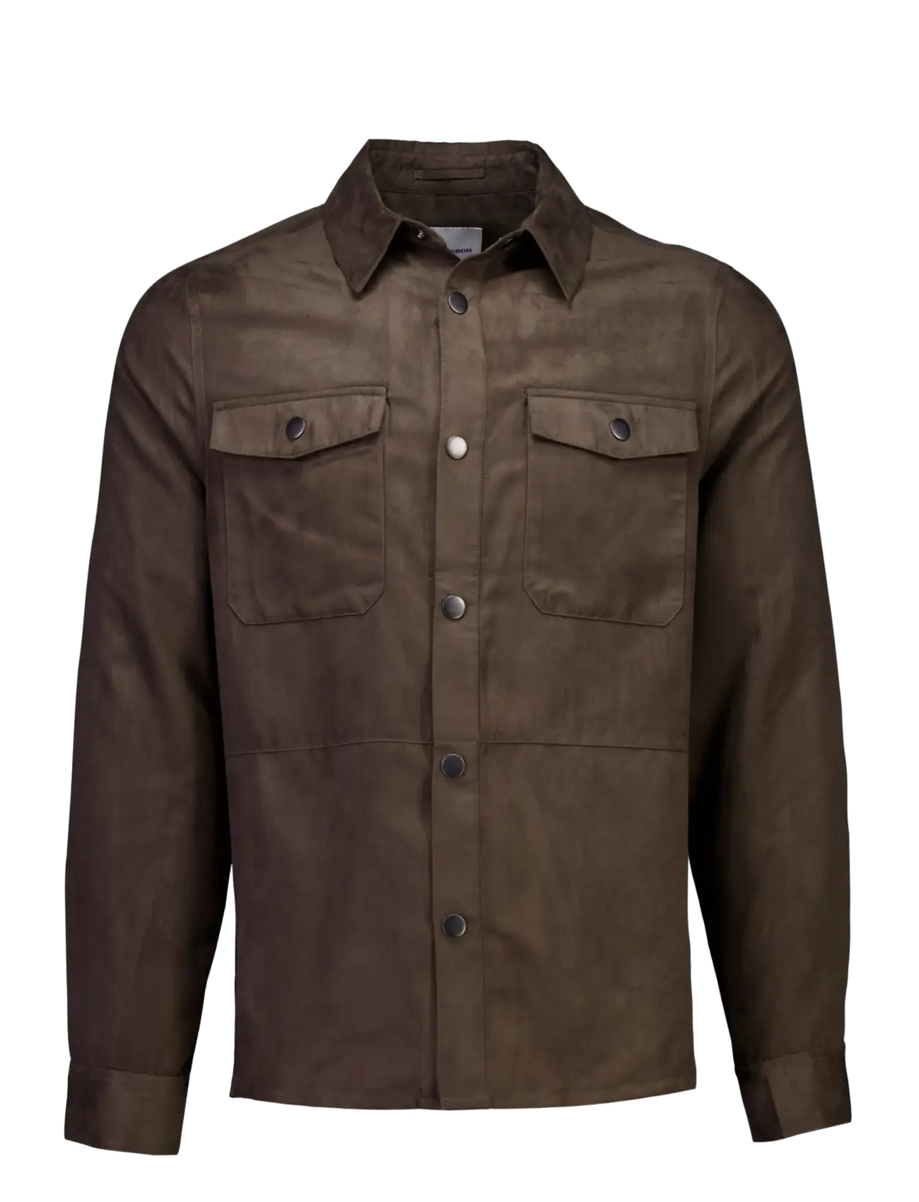 Lindbergh - Micro suede overshirt - höstjackor - brown - 1