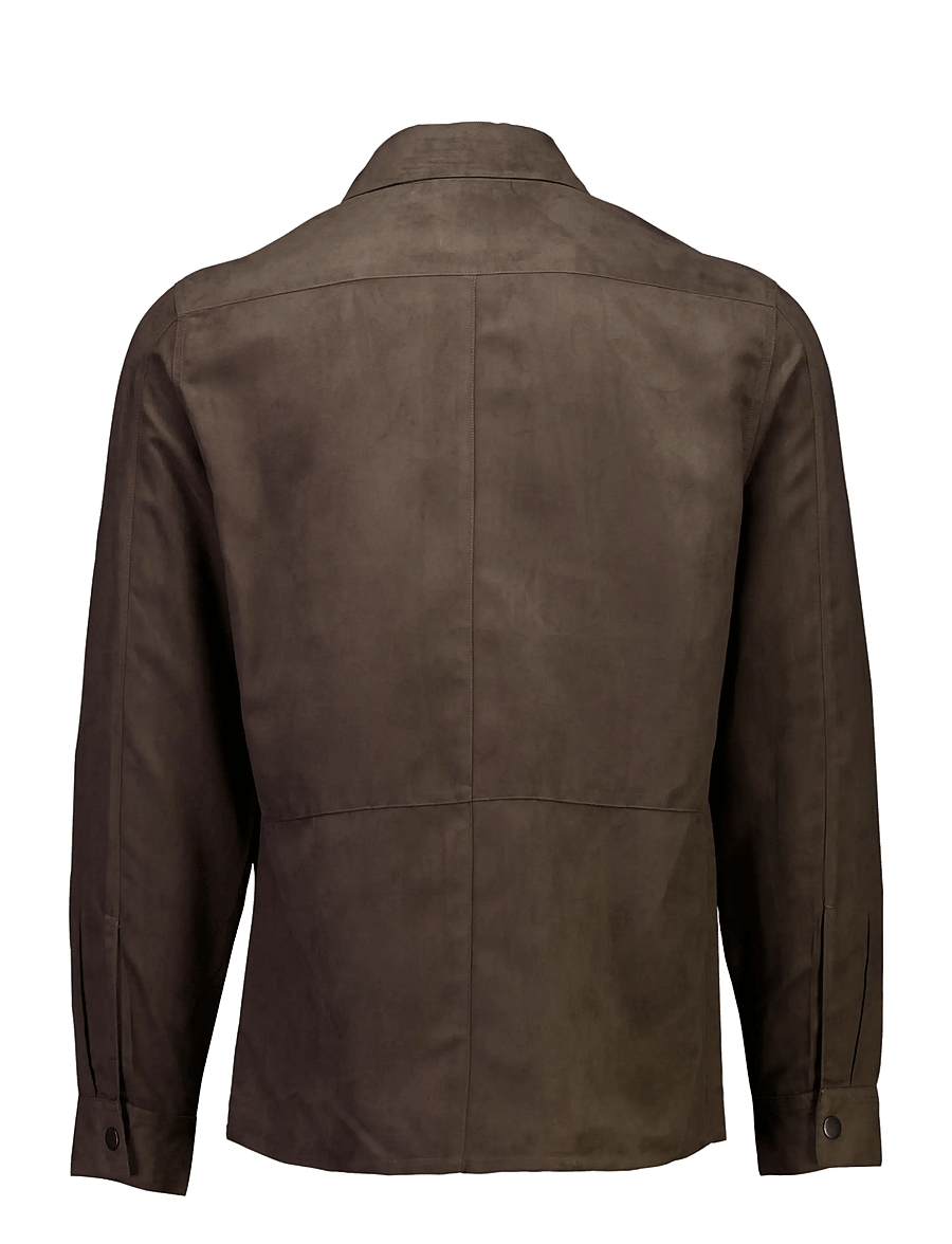 Lindbergh - Micro suede overshirt - höstjackor - brown - 2