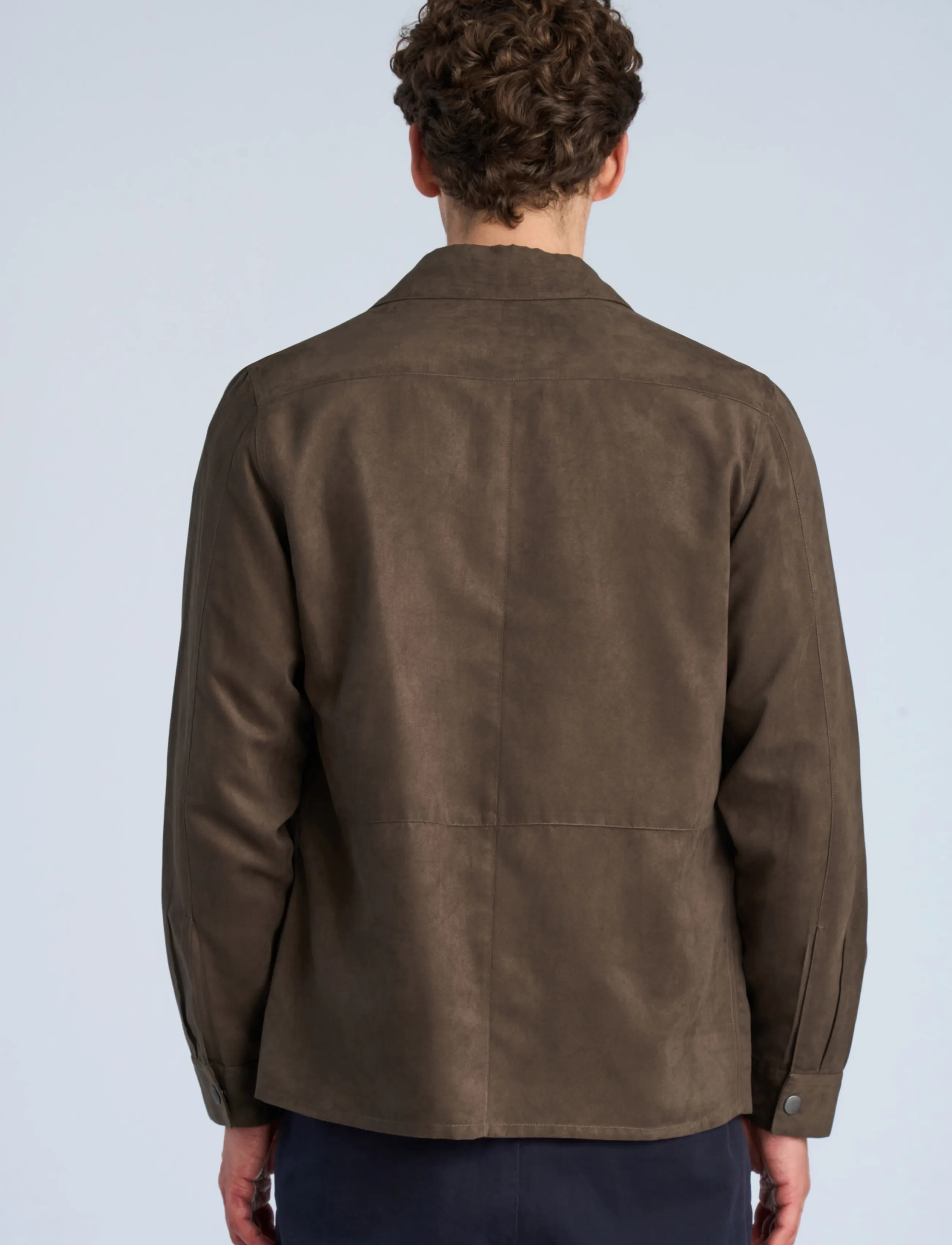 Lindbergh - Micro suede overshirt - höstjackor - brown - 4
