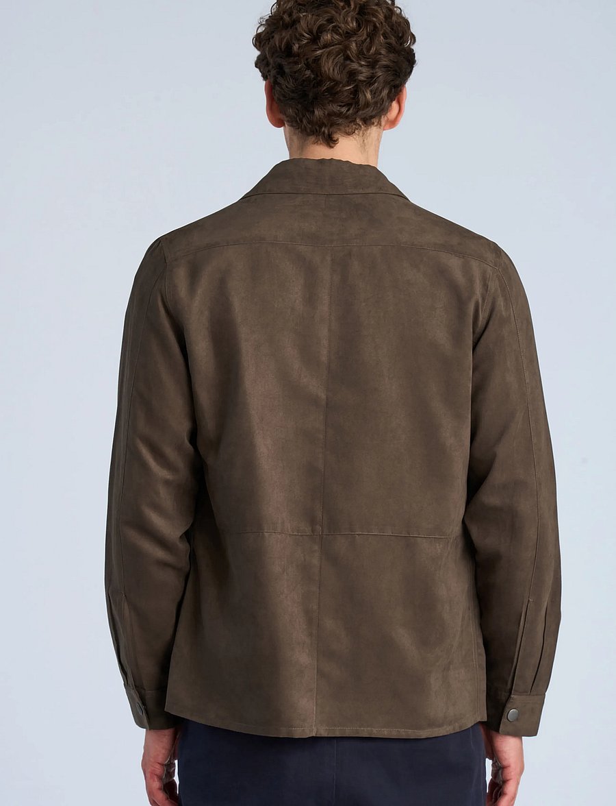 Lindbergh - Micro suede overshirt - höstjackor - brown - 4