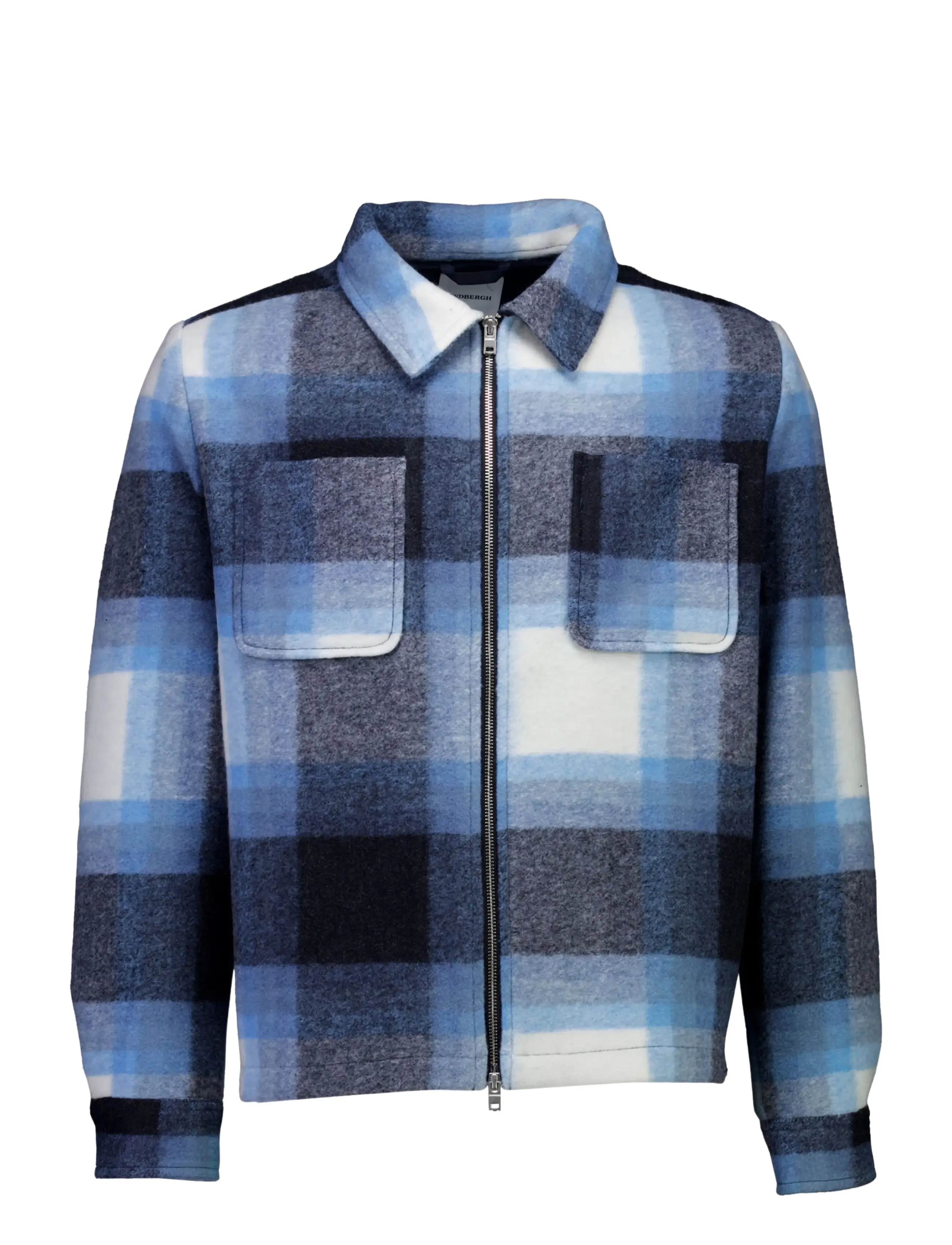 Lindbergh ?Flannel check zip through overshirt - Jackor - BLUE / blue