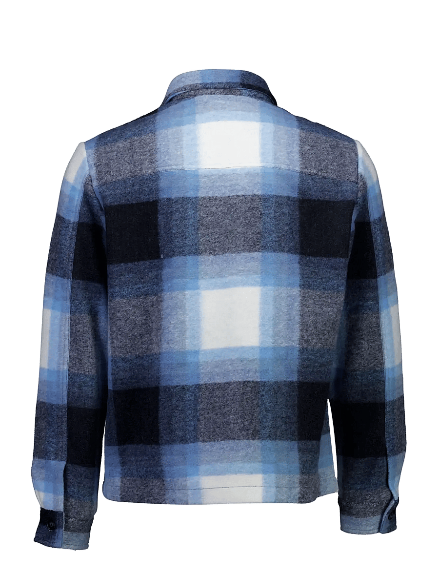 Lindbergh - ?Flannel check zip through overshirt - höstjackor - blue - 1