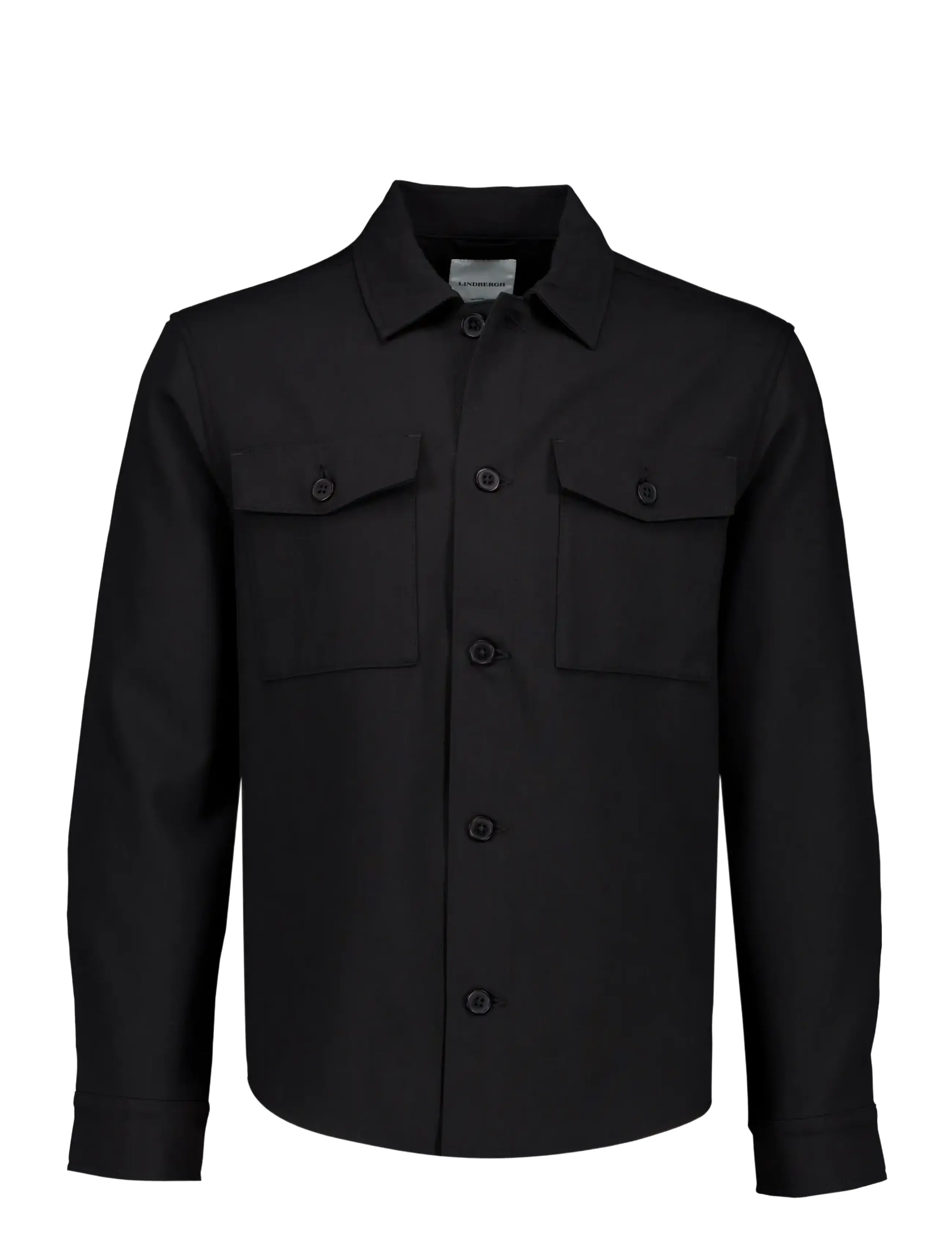 Lindbergh Superflex uneven hem overshirt - Kläder - BLACK / black