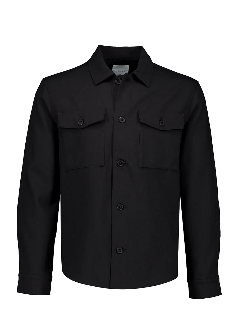 Lindbergh - Superflex uneven hem overshirt - kollektioner - black - 1