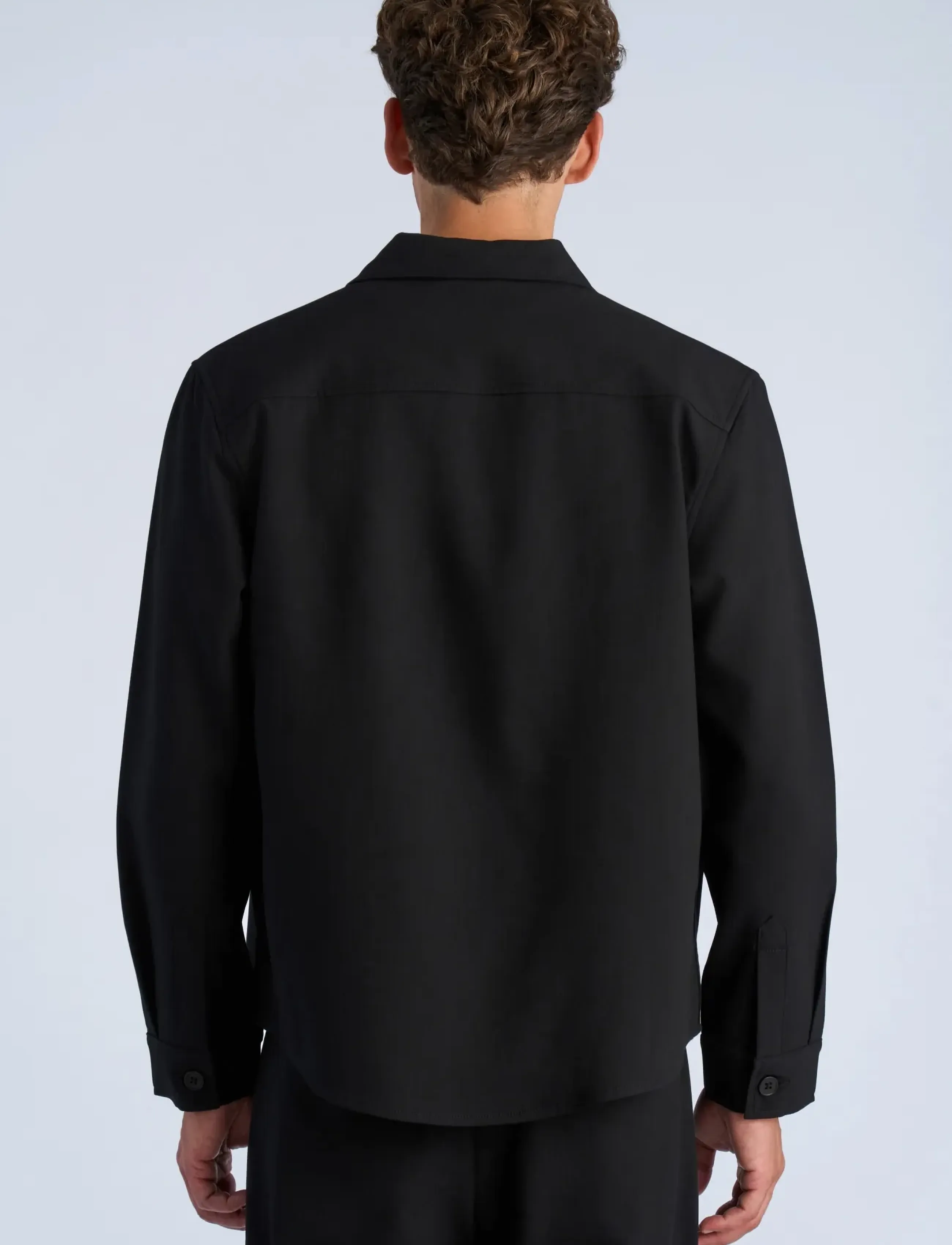 Lindbergh - Superflex uneven hem overshirt - kollektioner - black - 4