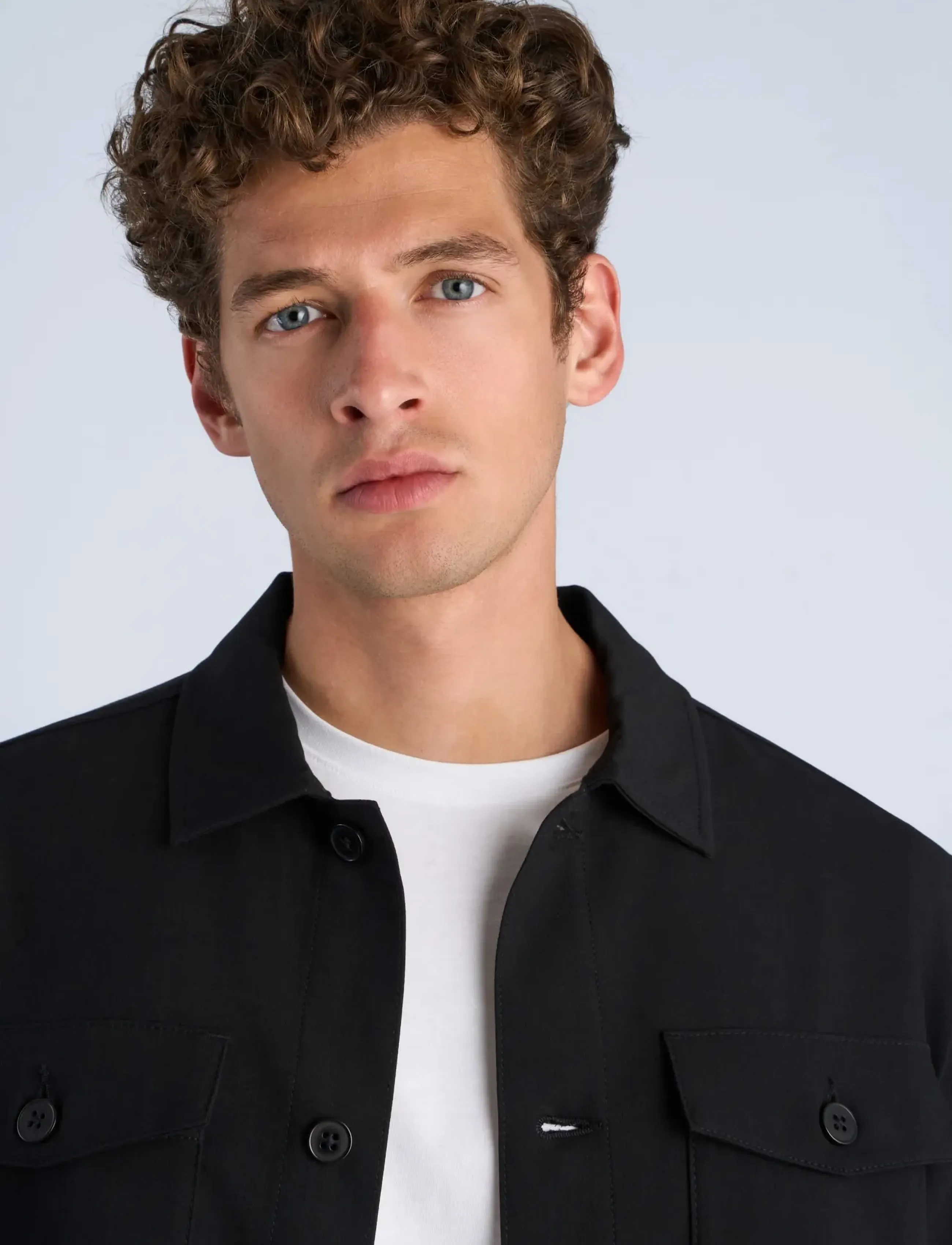 Lindbergh - Superflex uneven hem overshirt - kollektioner - black - 5
