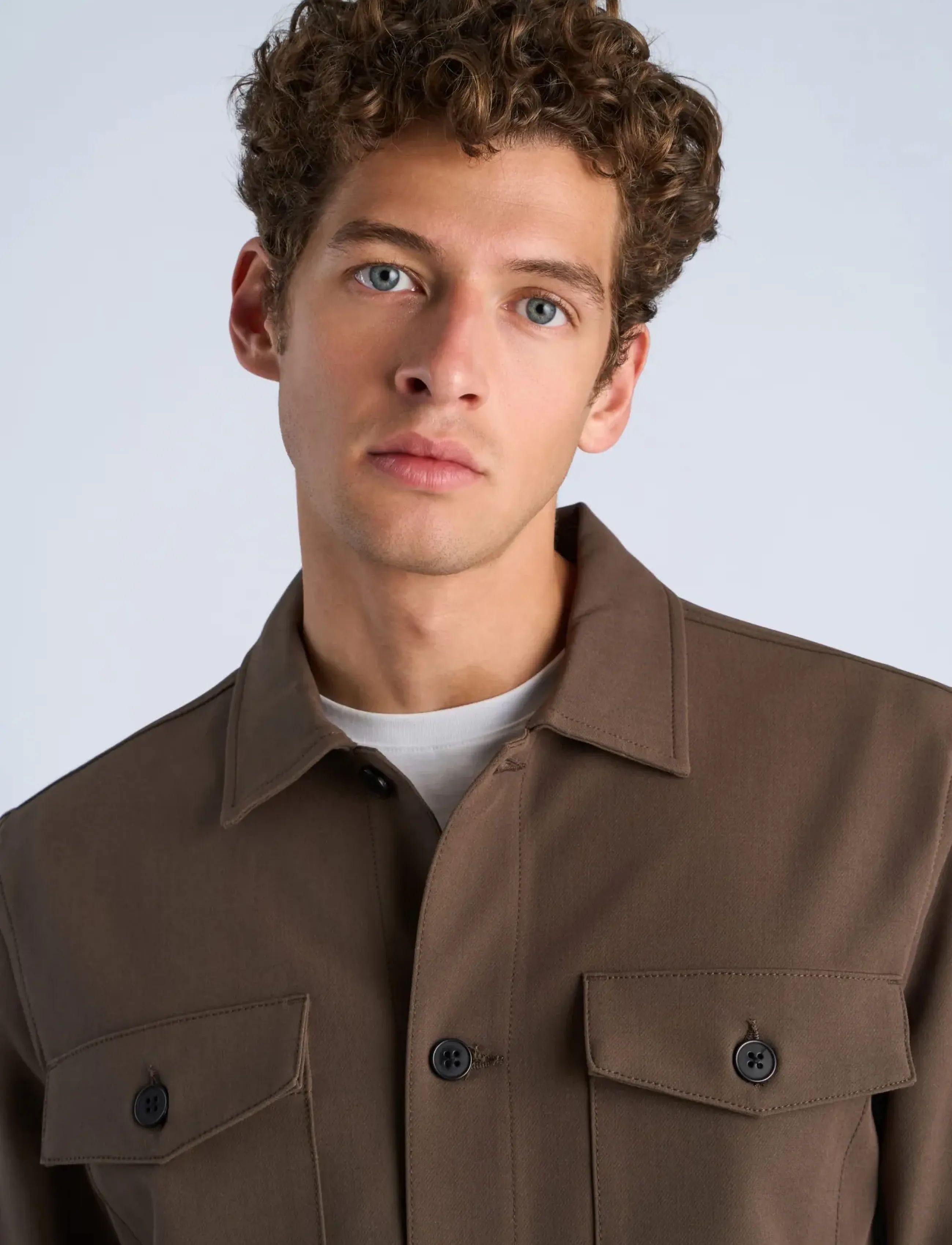 Lindbergh - Superflex uneven hem overshirt - Überhemden - brown - 5