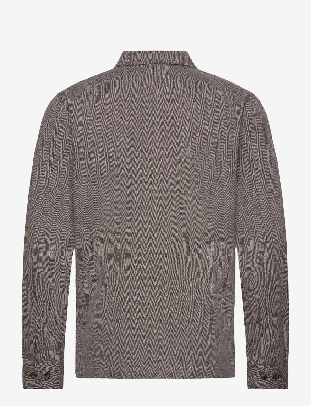 Lindbergh - Melange herringbone overshirt - brown mel - 1
