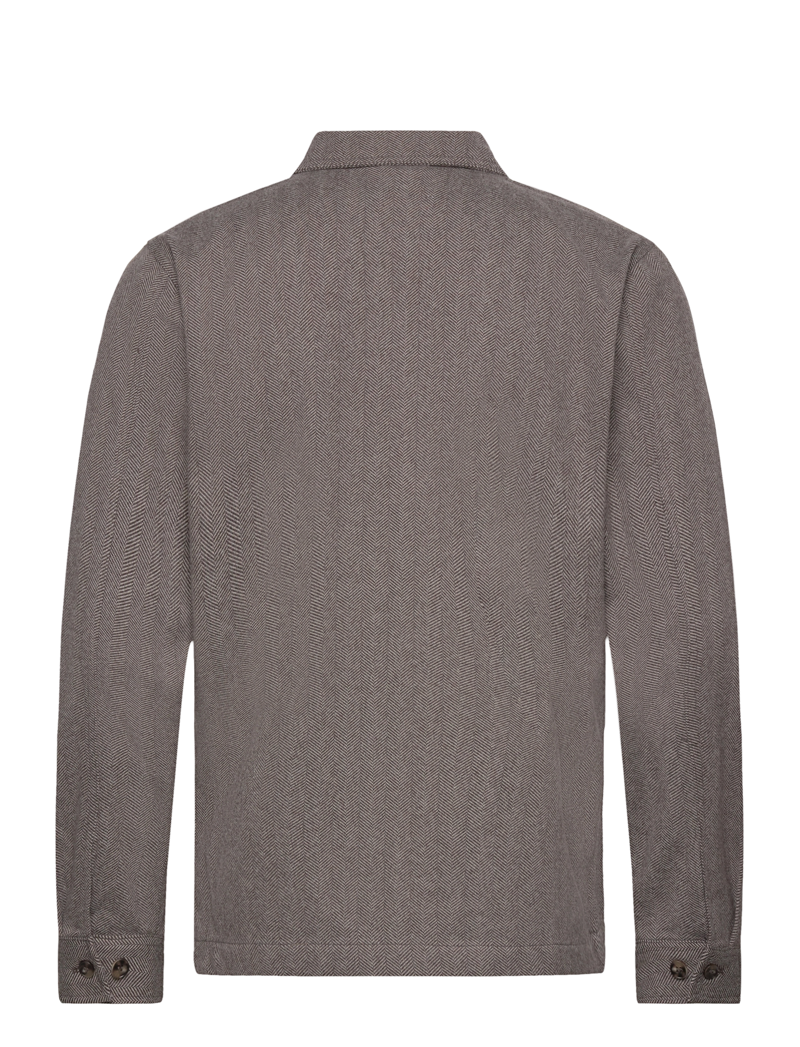 Lindbergh - Melange herringbone overshirt - brown mel - 1