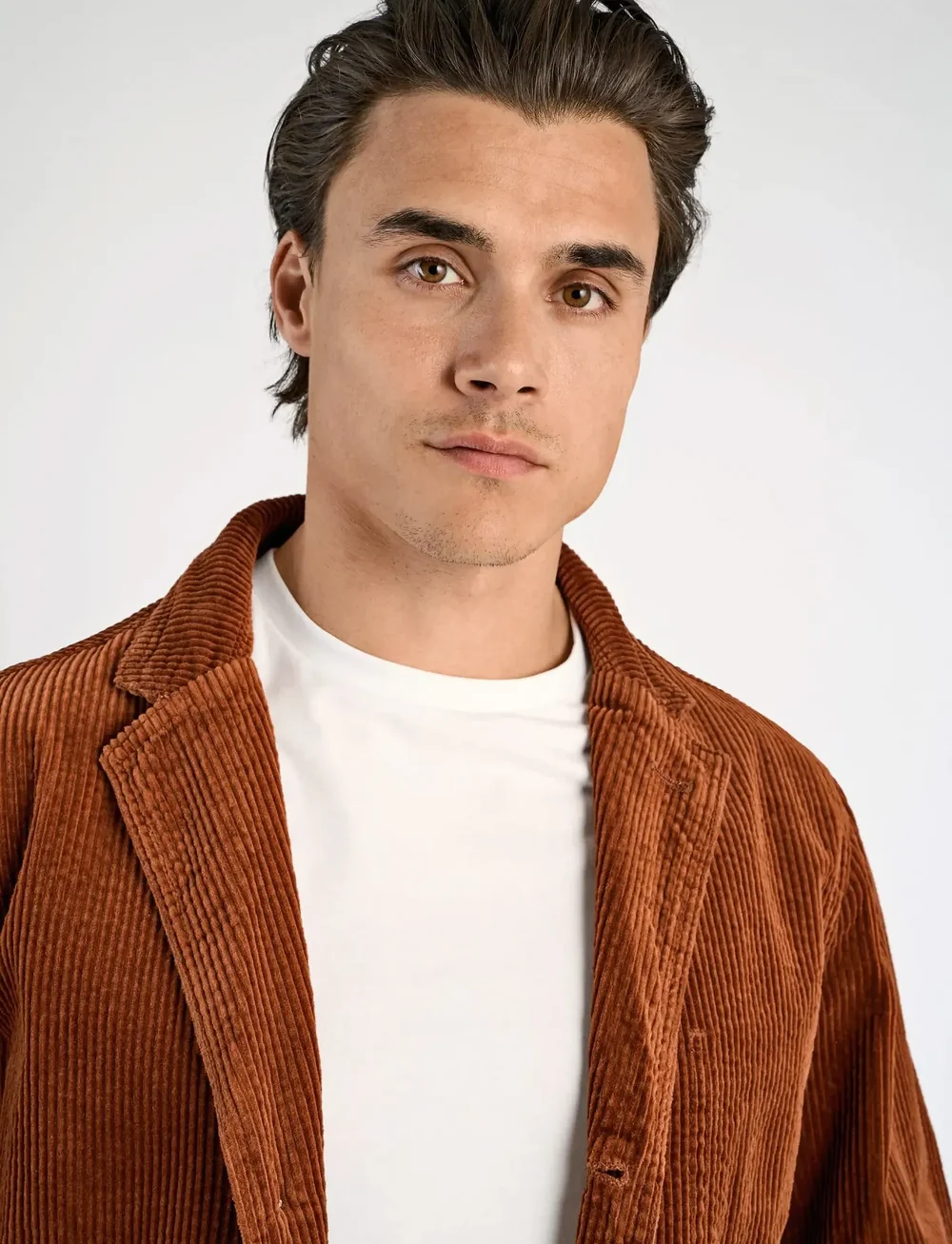 Lindbergh - Seersucker corduroy casual blazer - enkeltradede blazere - dk copper - 3