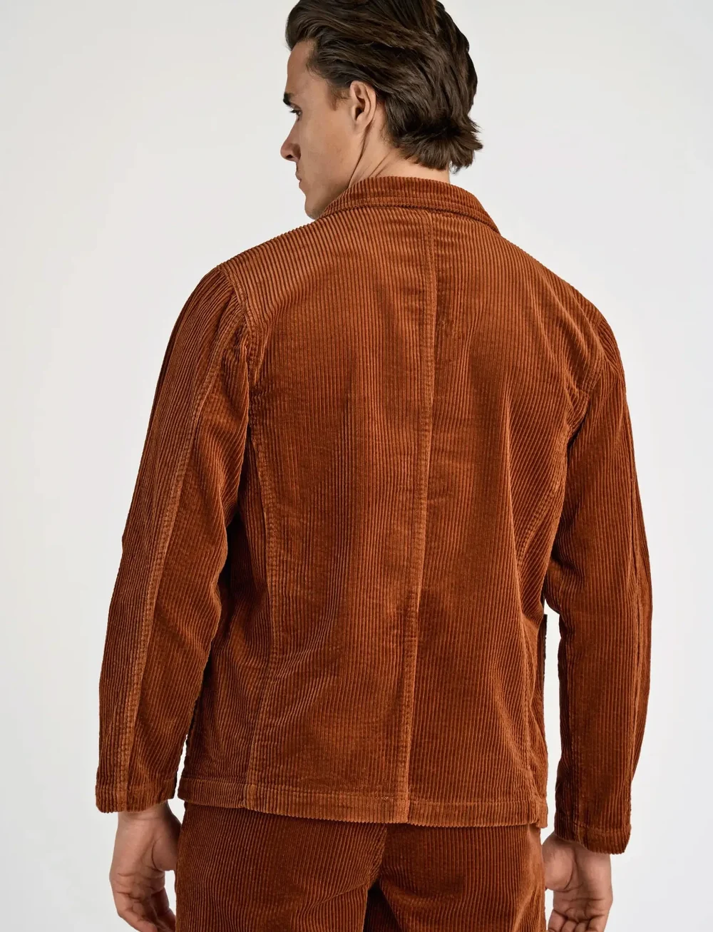 Lindbergh - Seersucker corduroy casual blazer - enkeltradede blazere - dk copper - 4