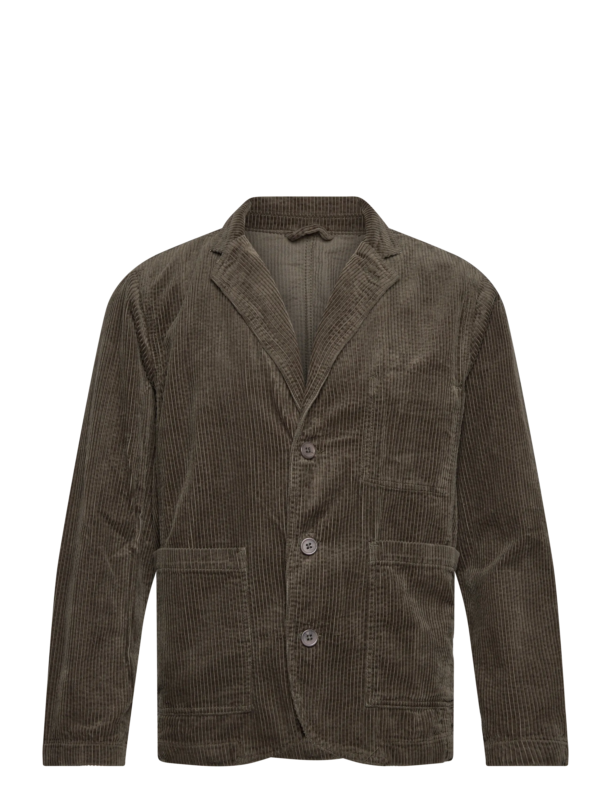 Lindbergh Seersucker corduroy casual blazer - Enkeltradede blazere - DUSTY ARMY / khaki/green