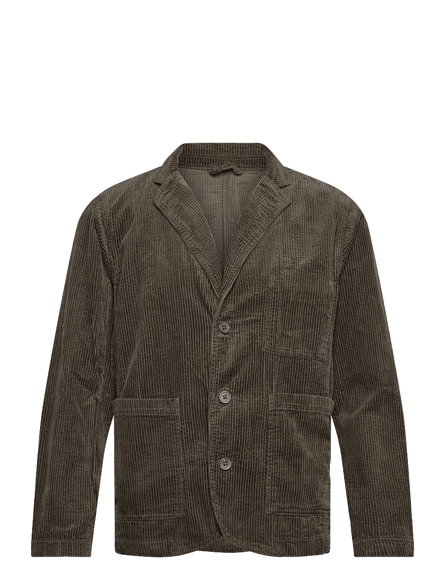 Lindbergh - Seersucker corduroy casual blazer - blazers à boutonnage simple - dusty army - 1