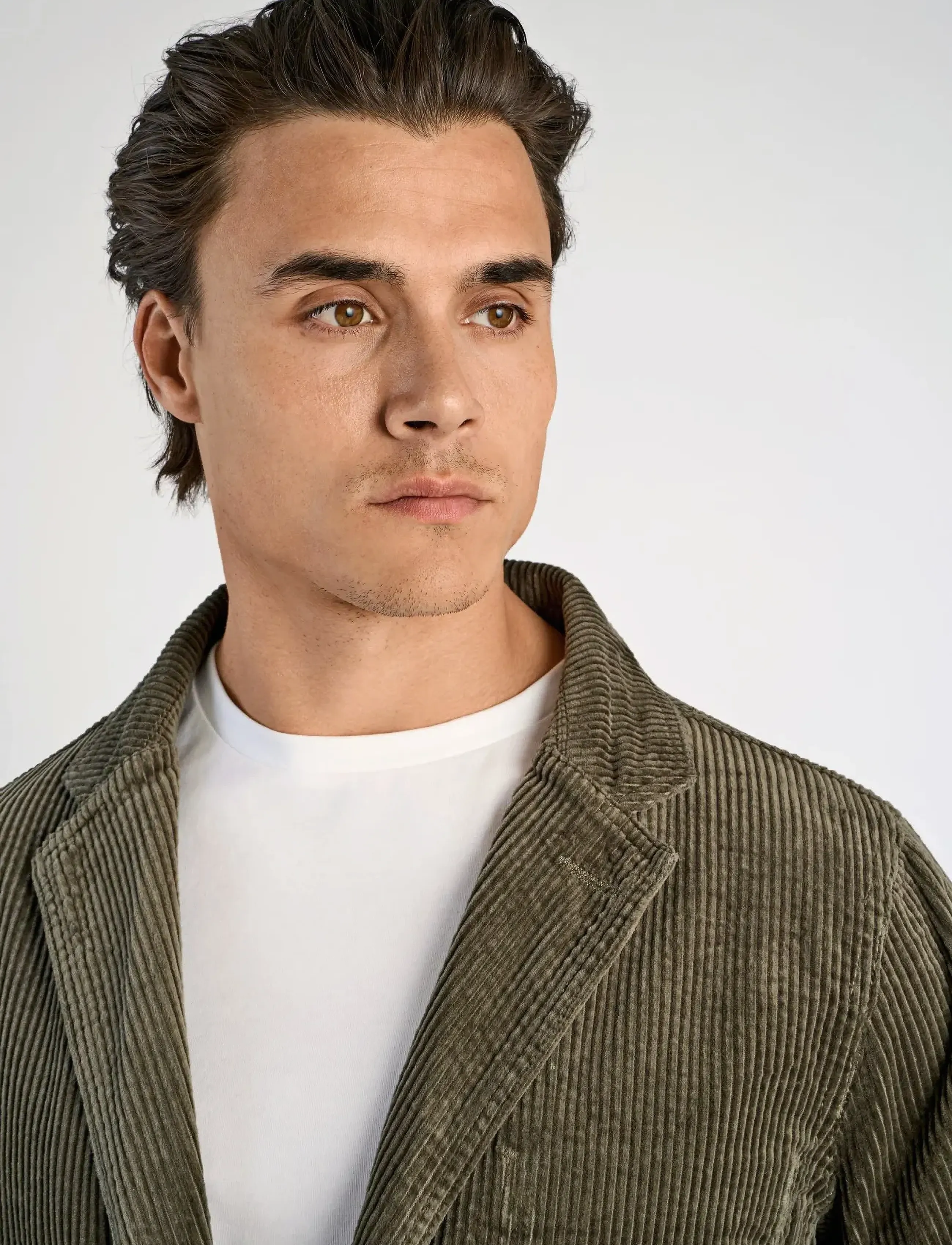 Lindbergh - Seersucker corduroy casual blazer - blazers à boutonnage simple - dusty army - 3