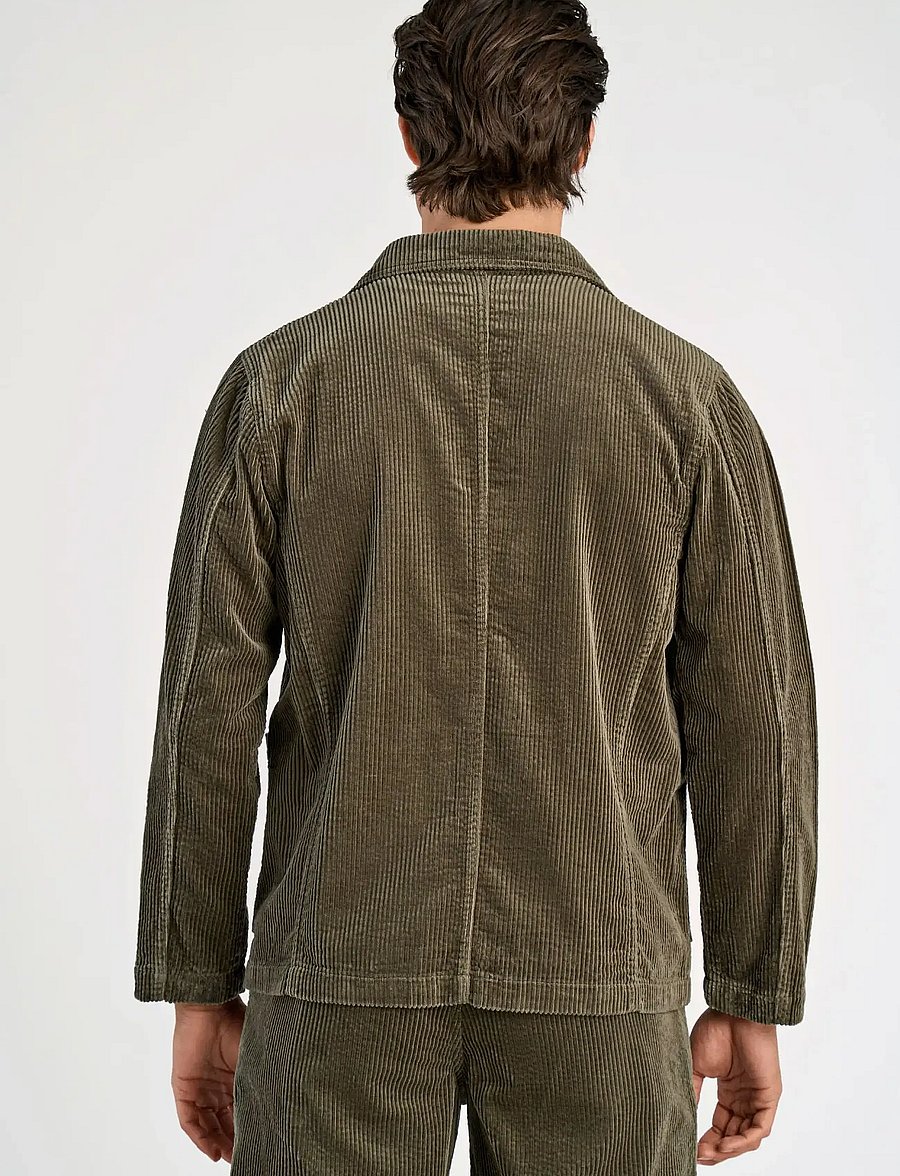 Lindbergh - Seersucker corduroy casual blazer - blazers à boutonnage simple - dusty army - 4