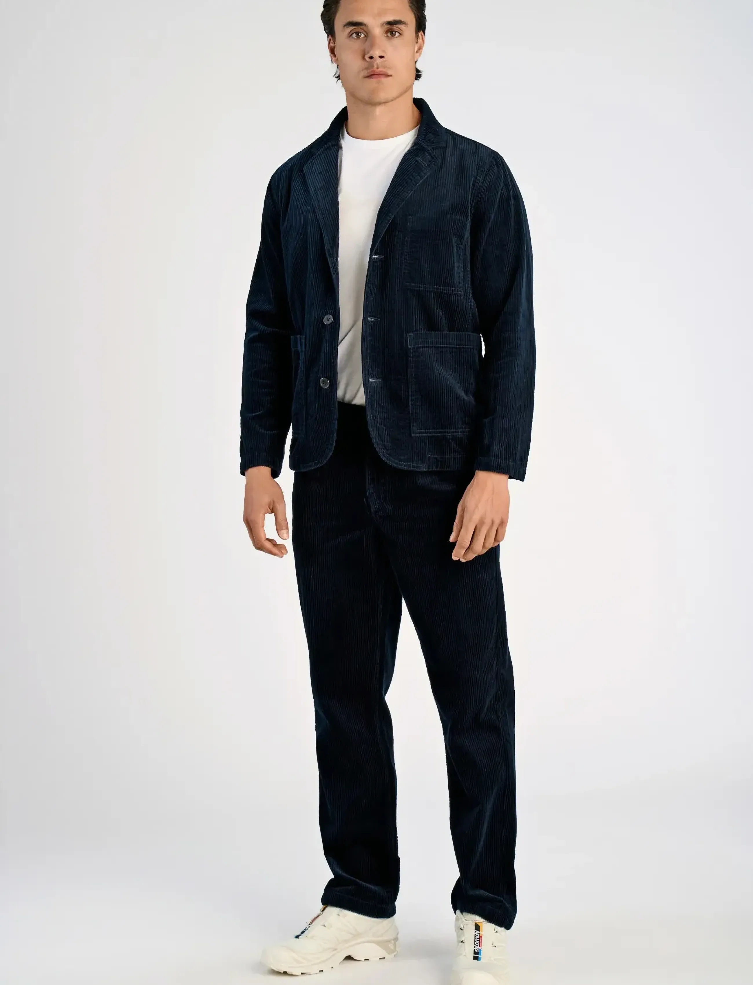 Lindbergh Seersucker corduroy casual blazer - Danska märken - NAVY / navy