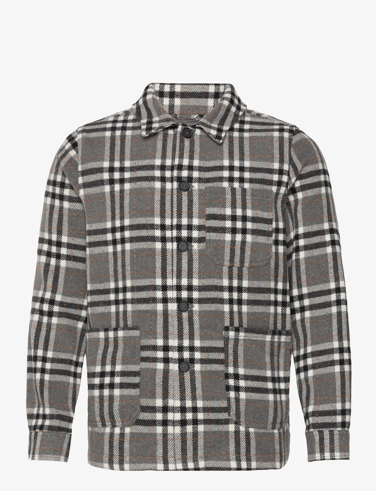 Lindbergh - Check overshirt - mænd - dk grey - 1