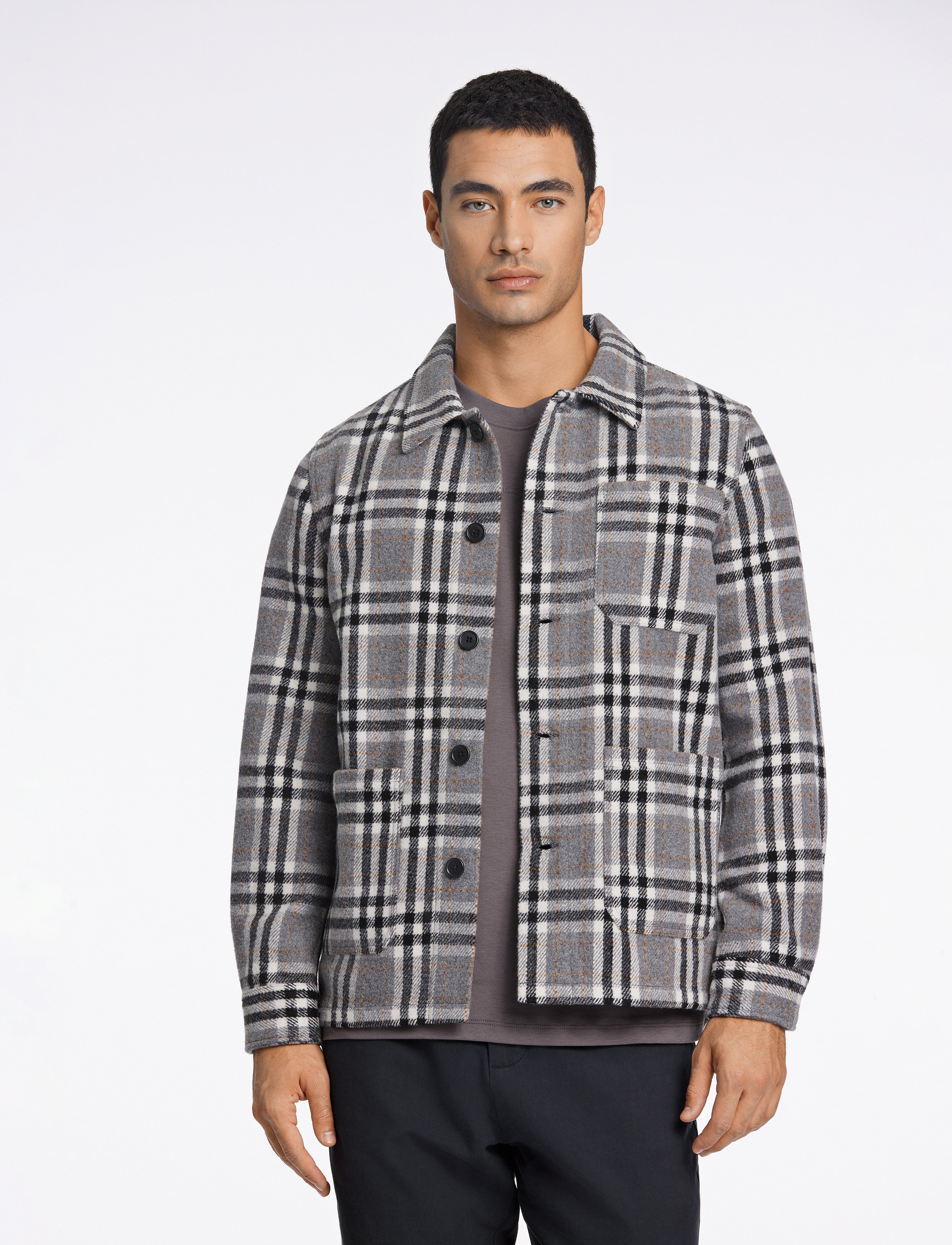 Lindbergh - Check overshirt - dk grey - 3