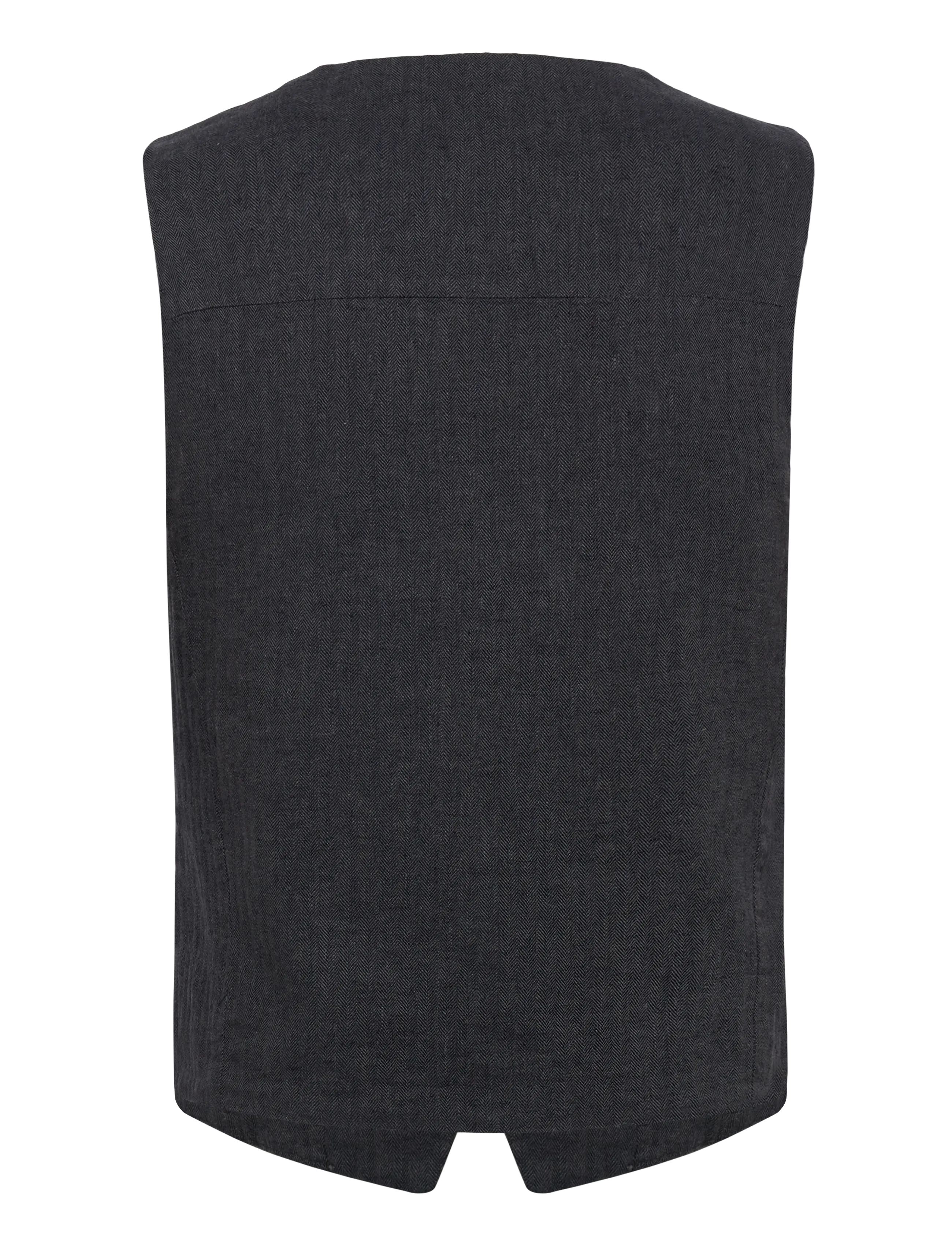 Lindbergh - Cotton linen waistcoat - Ülikonnavestid - black - 2