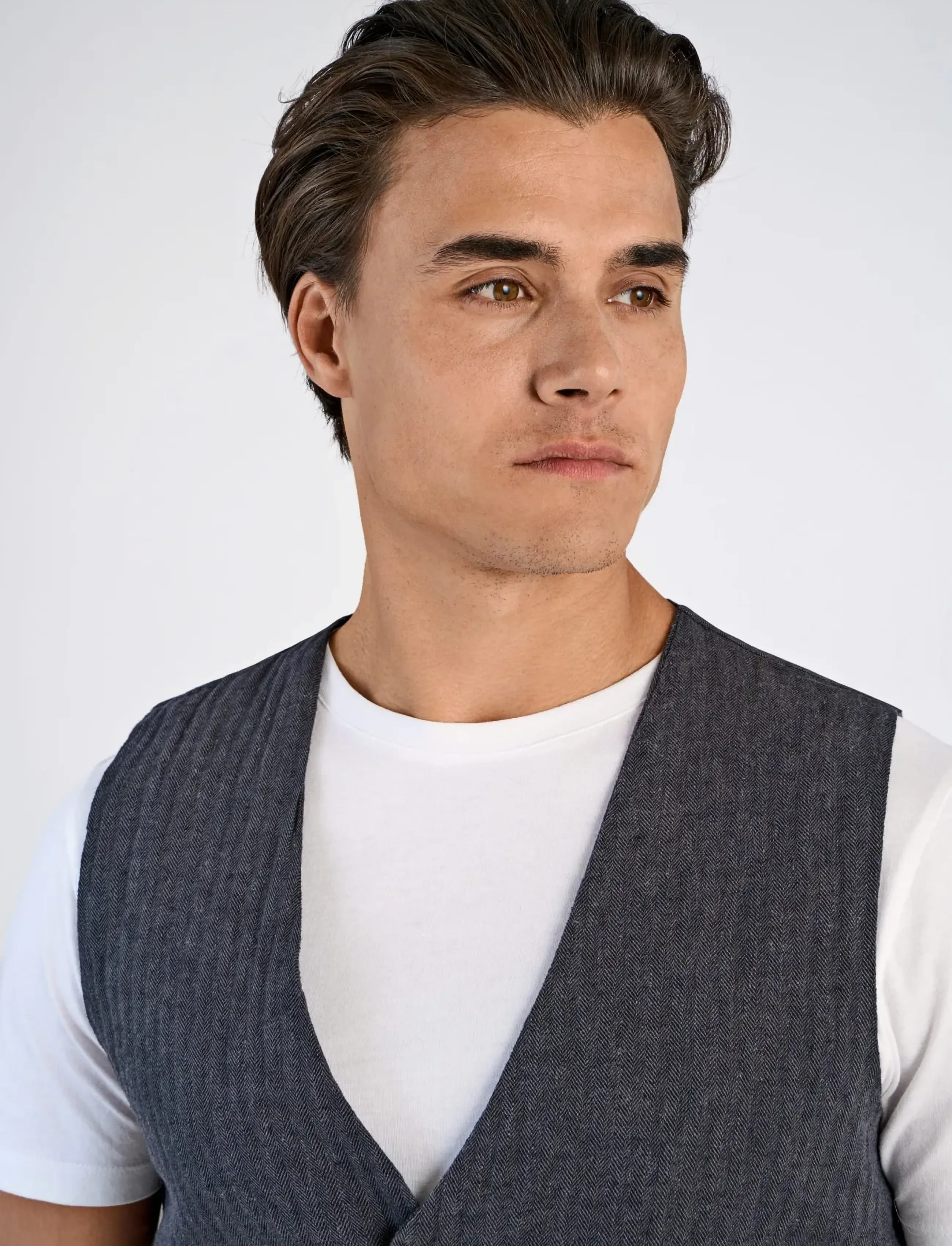 Lindbergh - Cotton linen waistcoat - Ülikonnavestid - black - 5