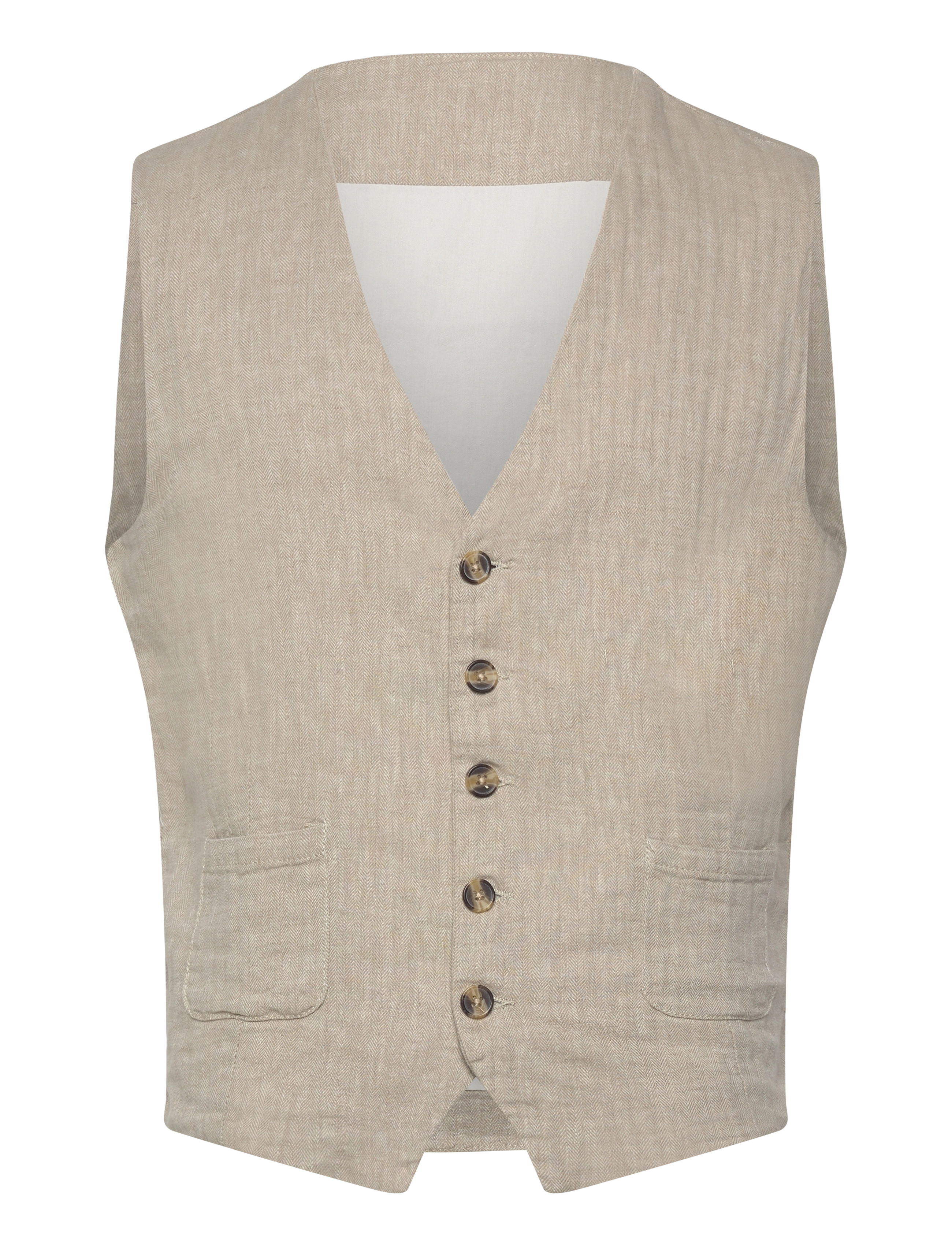 Lindbergh Cotton linen waistcoat - Anzüge & Sakkos - LT STONE / beige