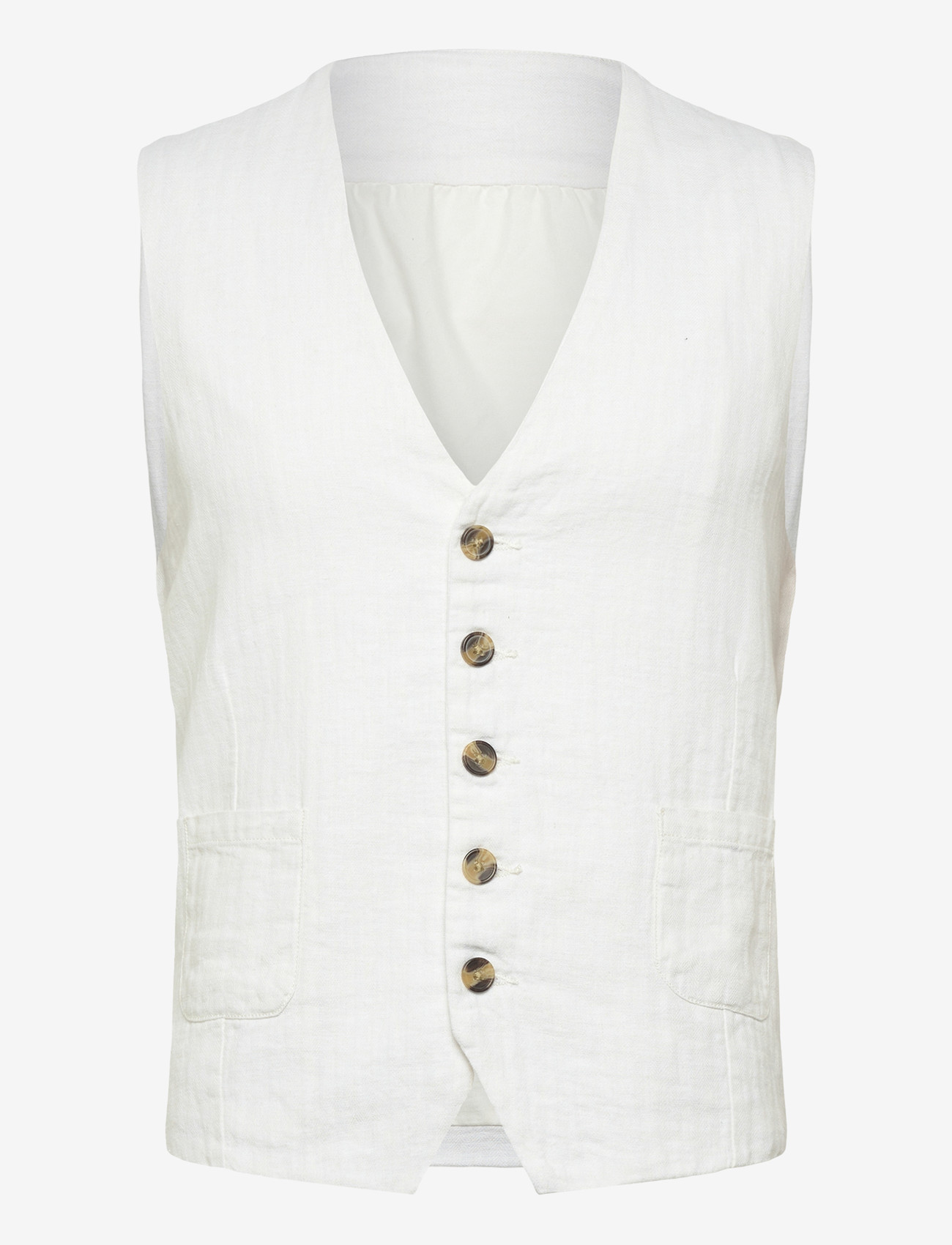 Lindbergh - Cotton linen waistcoat - liemenės - optical white - 1