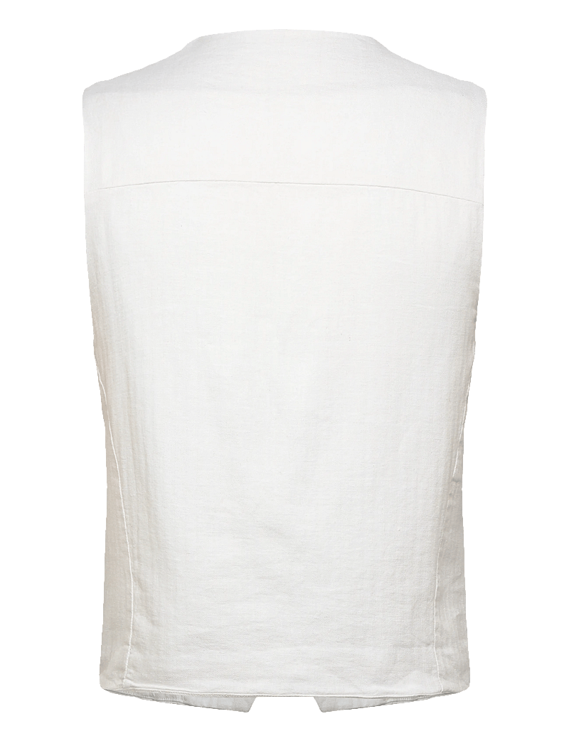 Lindbergh - Cotton linen waistcoat - liemenės - optical white - 2