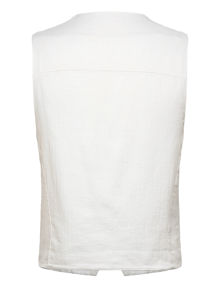 Lindbergh - Cotton linen waistcoat - westen - optical white - 2