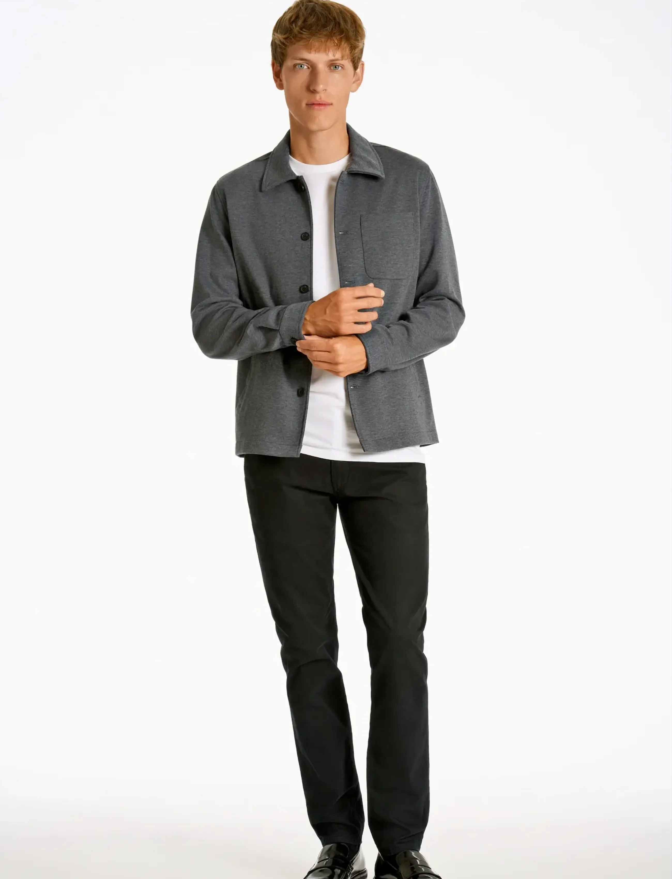 Lindbergh Superflex Overshirt, Mænd, Overshirt, Grå, Str: XXL