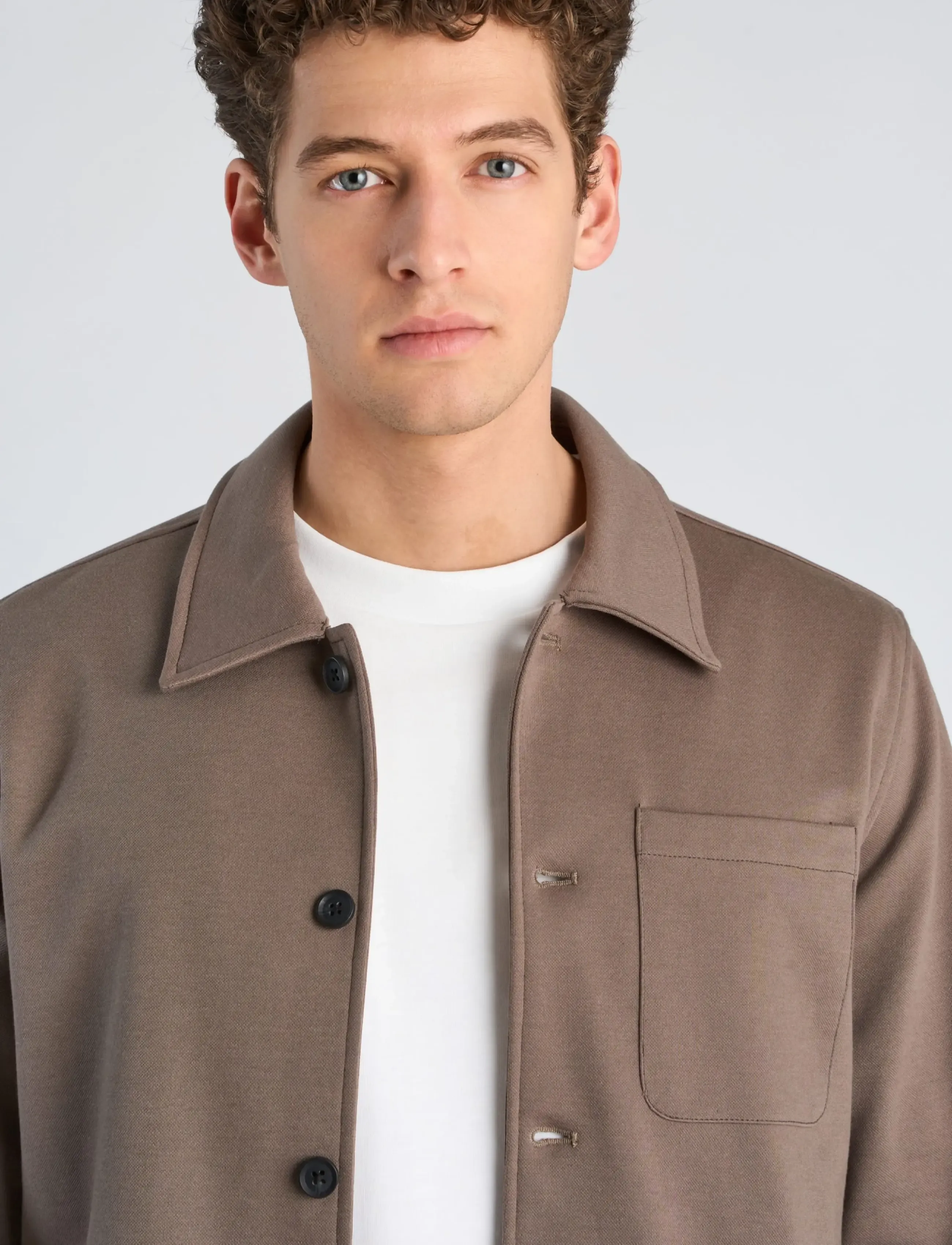 Lindbergh - Superflex overshirt - collections - dk stone mix - 5