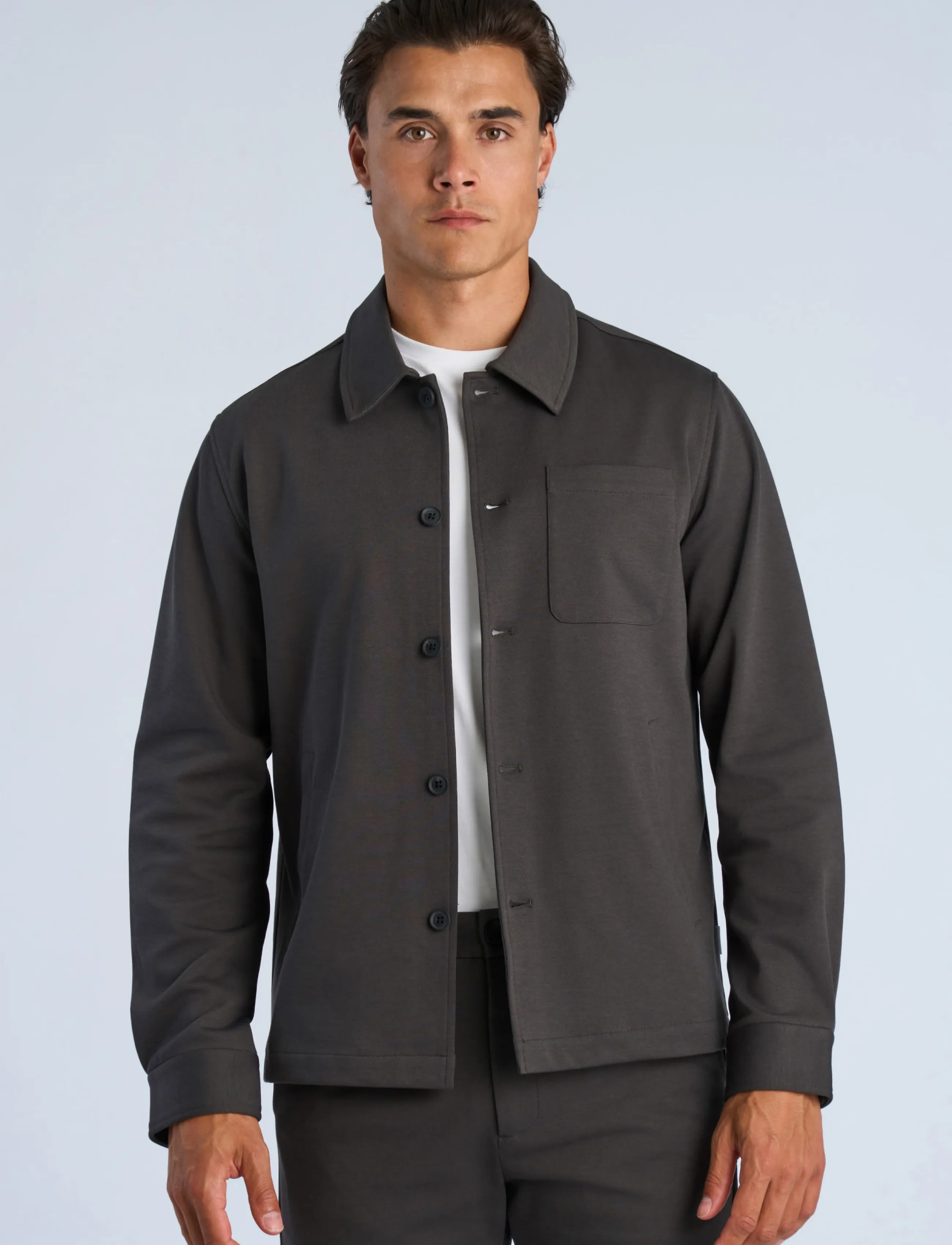 Lindbergh - Superflex overshirt - collections - ink grey - 3