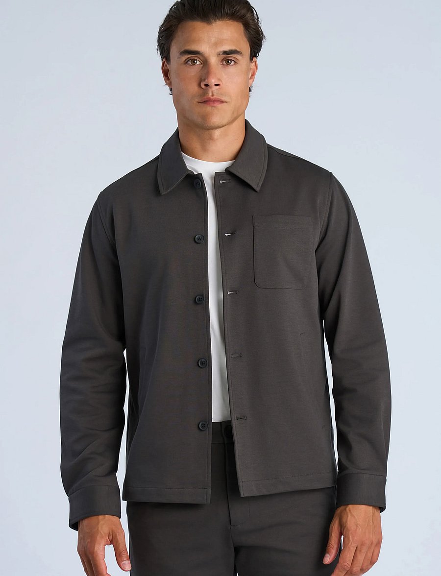 Lindbergh - Superflex overshirt - collections - ink grey - 3