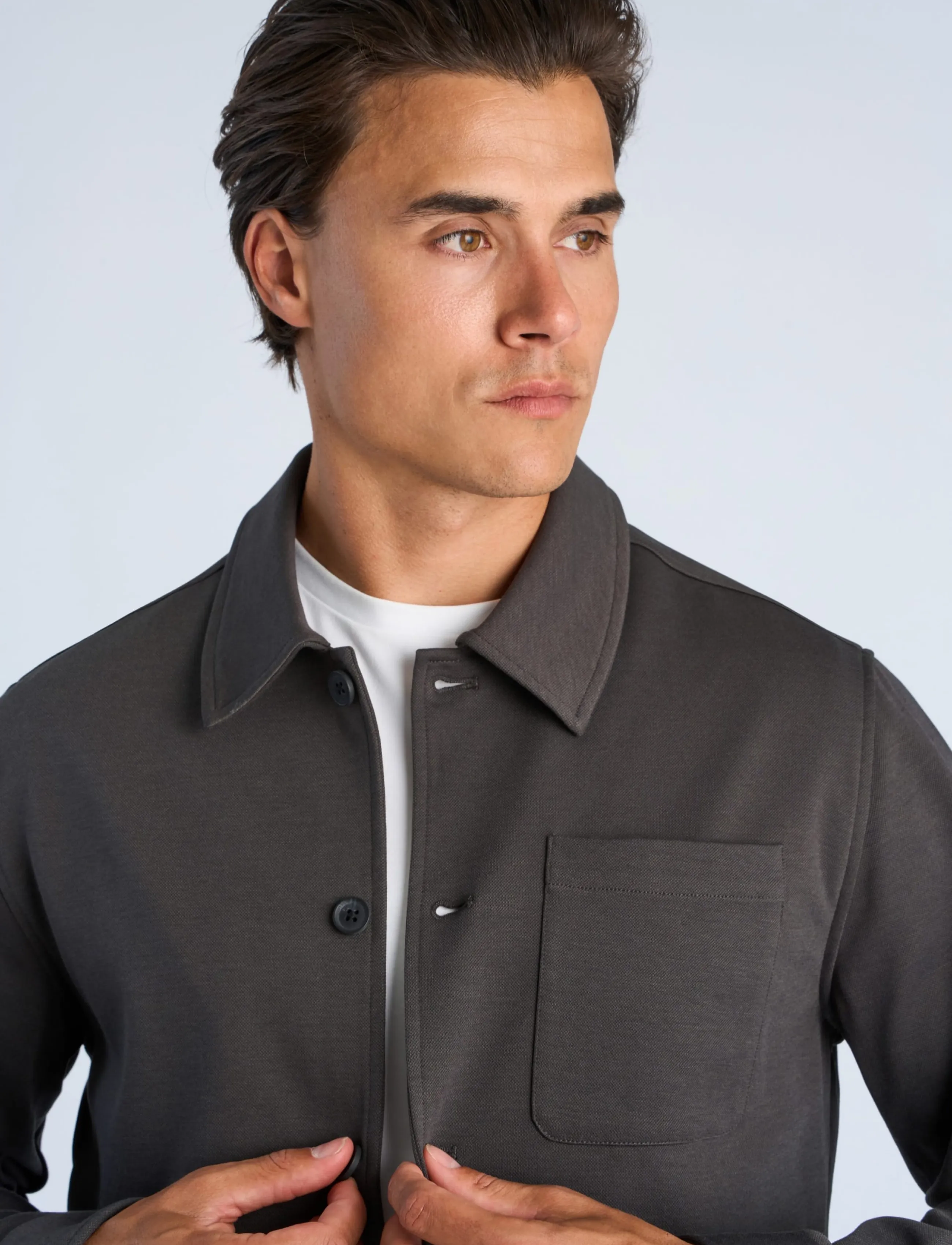 Lindbergh - Superflex overshirt - collections - ink grey - 5