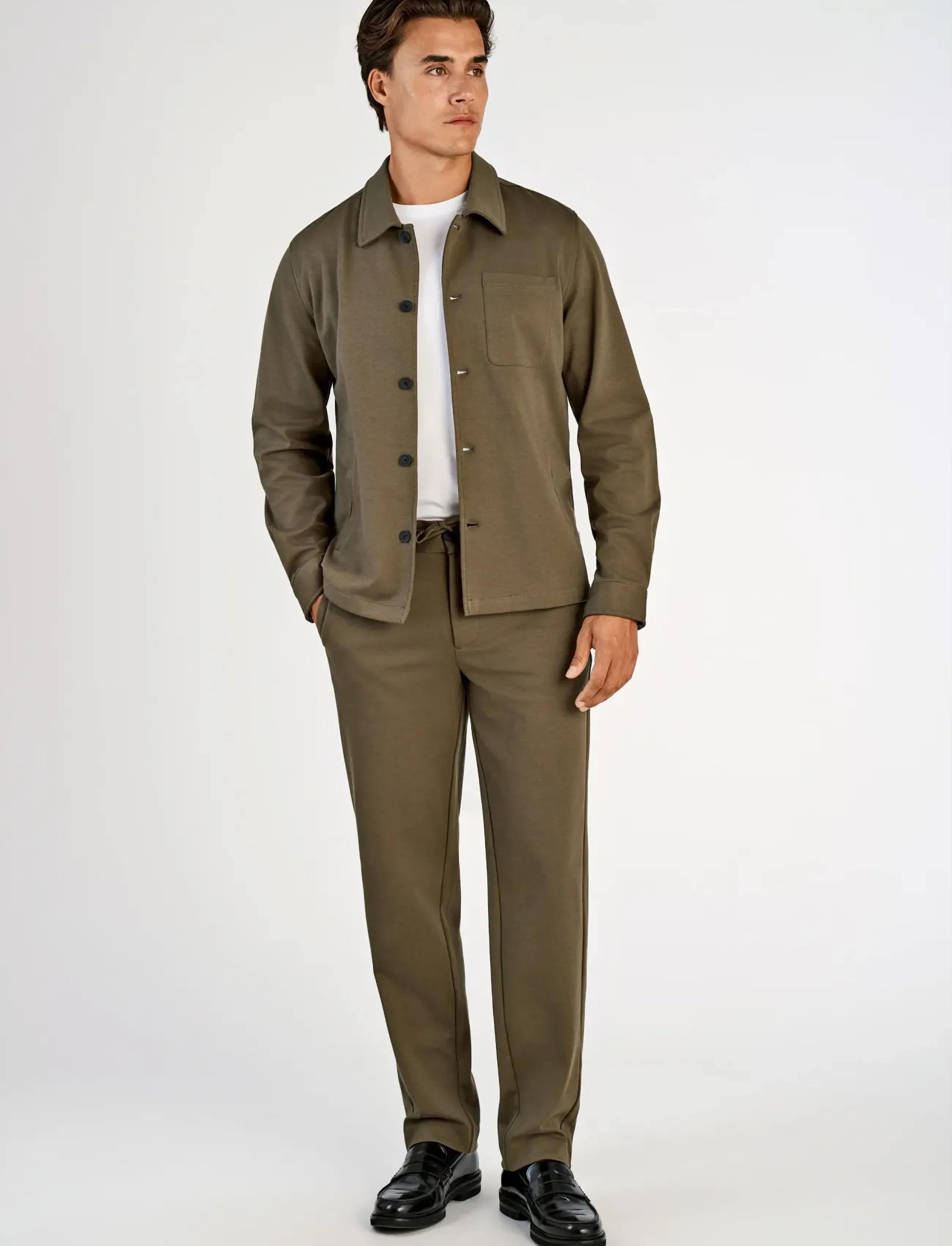 Lindbergh Superflex Overshirt, L, Oberteile, Khakigrün - Overshirts, Männerswear