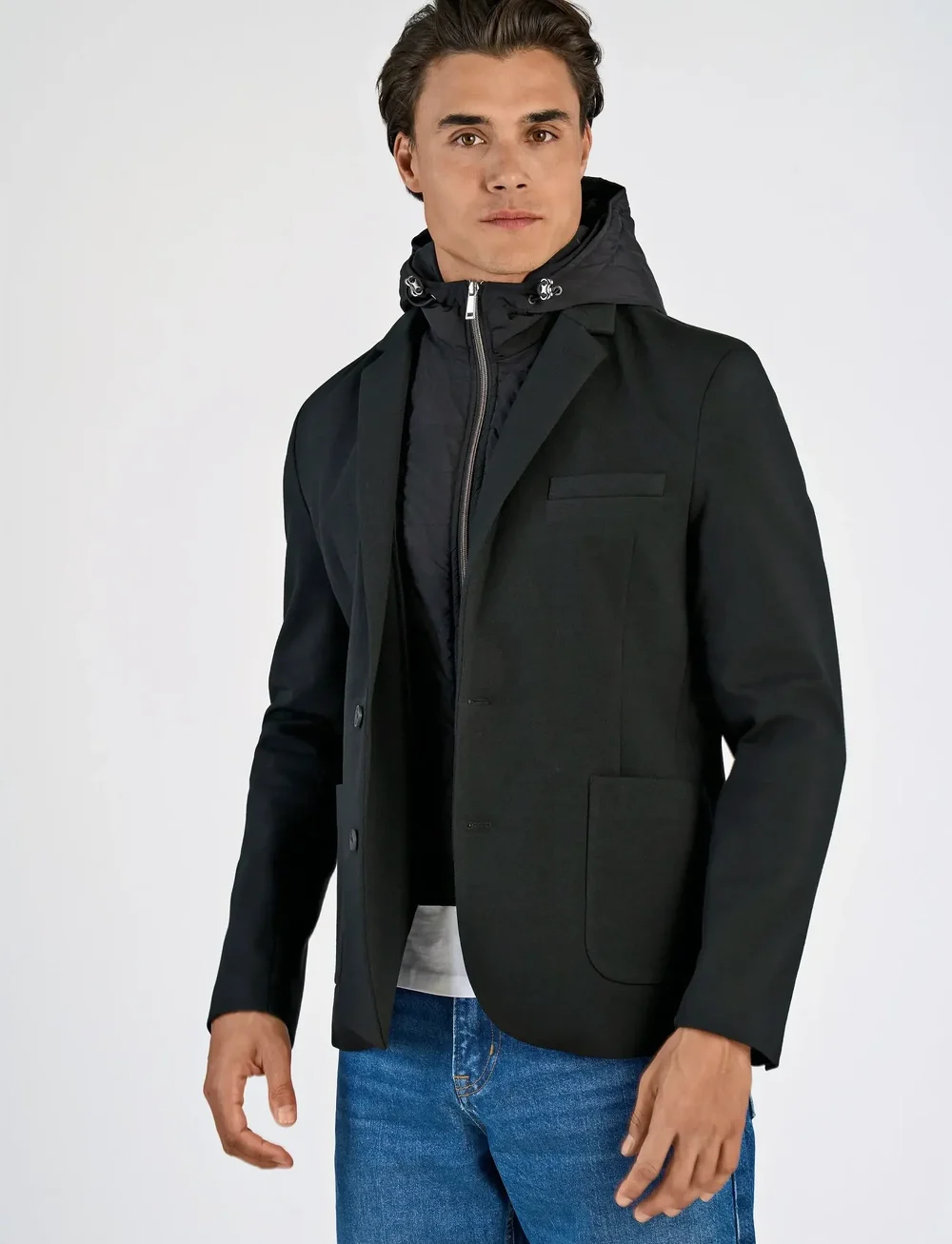 Lindbergh - Superflex hybrid blazer - enkelknäppta kavajer - black - 5