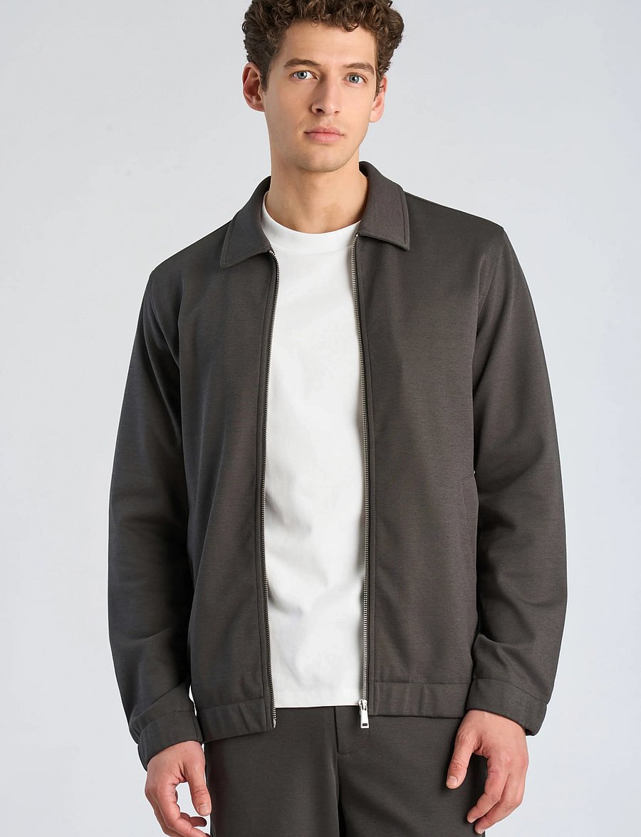 Lindbergh - Superflex zip-through jacket - efterårsjakker - ink grey - 3