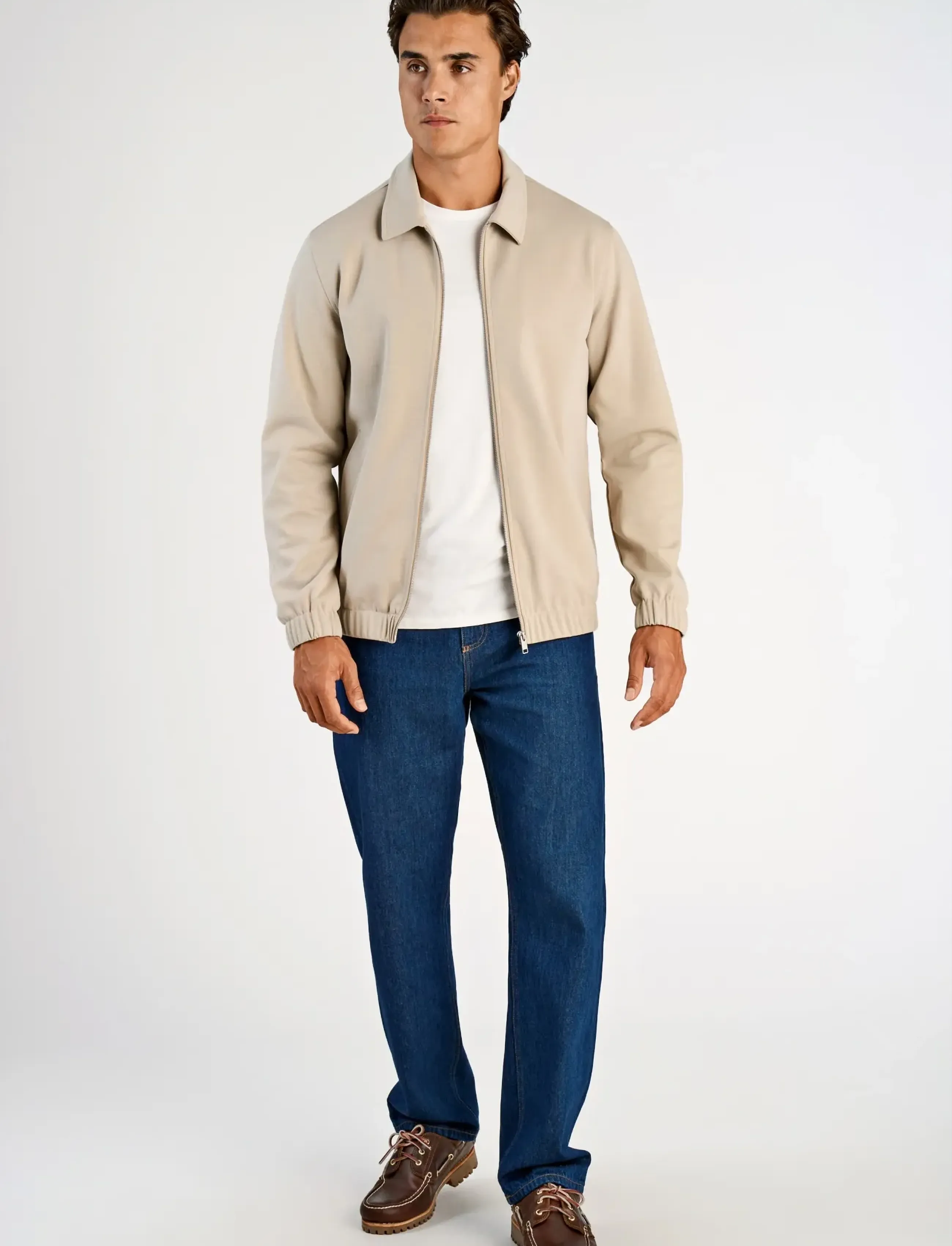 Lindbergh Superflex zip-through jacket - Strickmode - LT STONE / beige