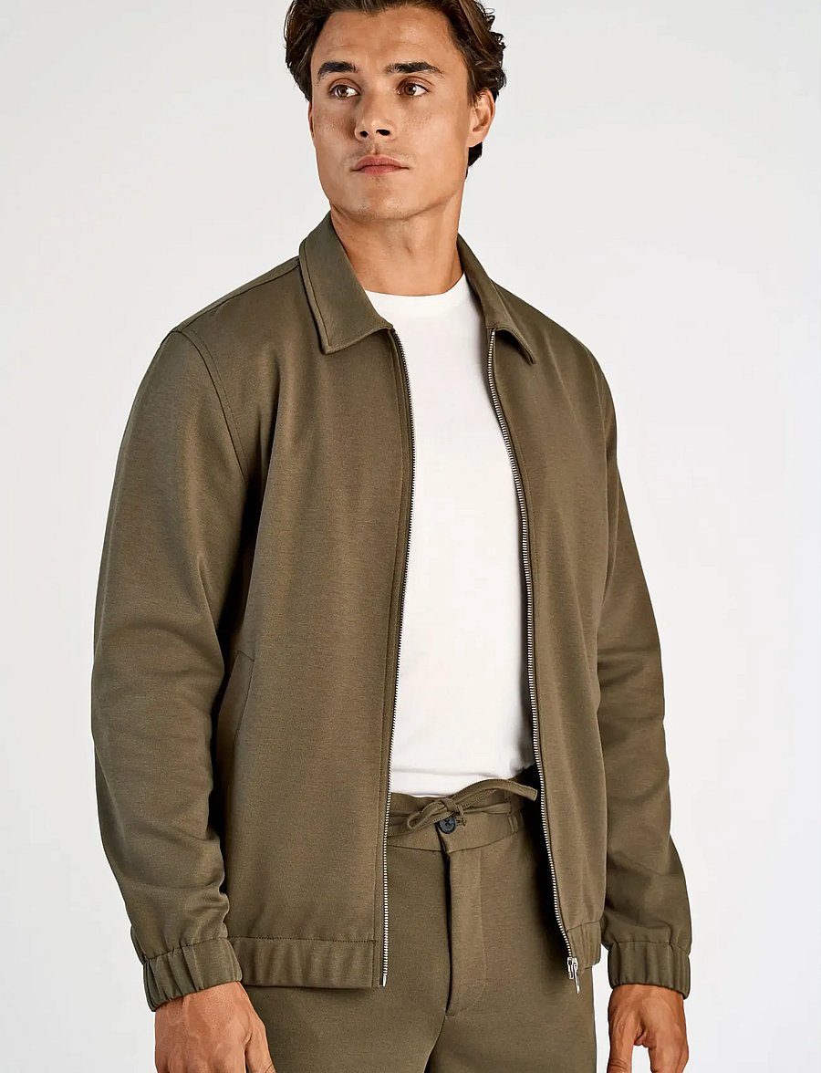 Lindbergh - Superflex zip-through jacket - fall jackets - true army - 3