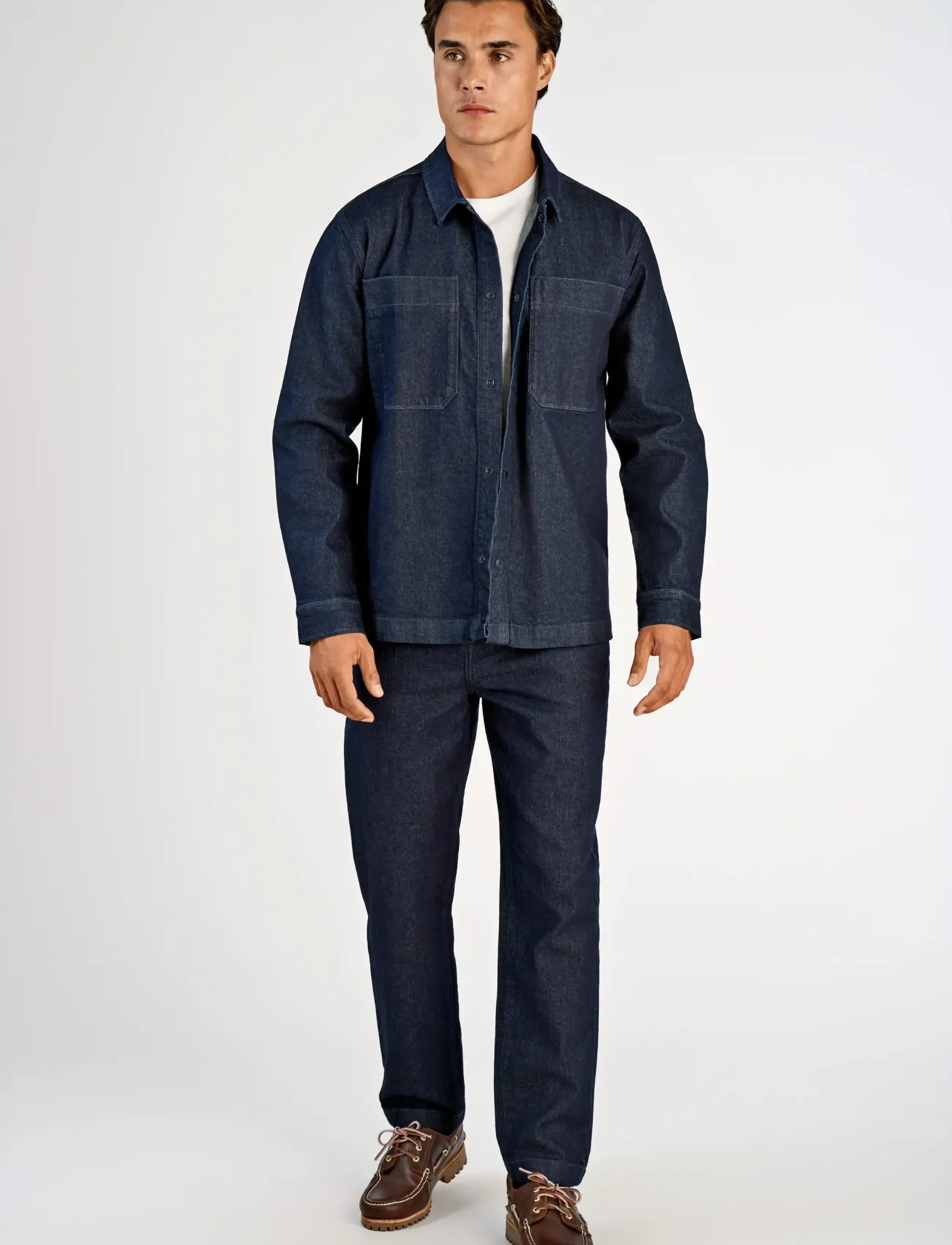 Lindbergh Indigo overshirt L/S - Neuheiten - INDIGO BLUE / navy