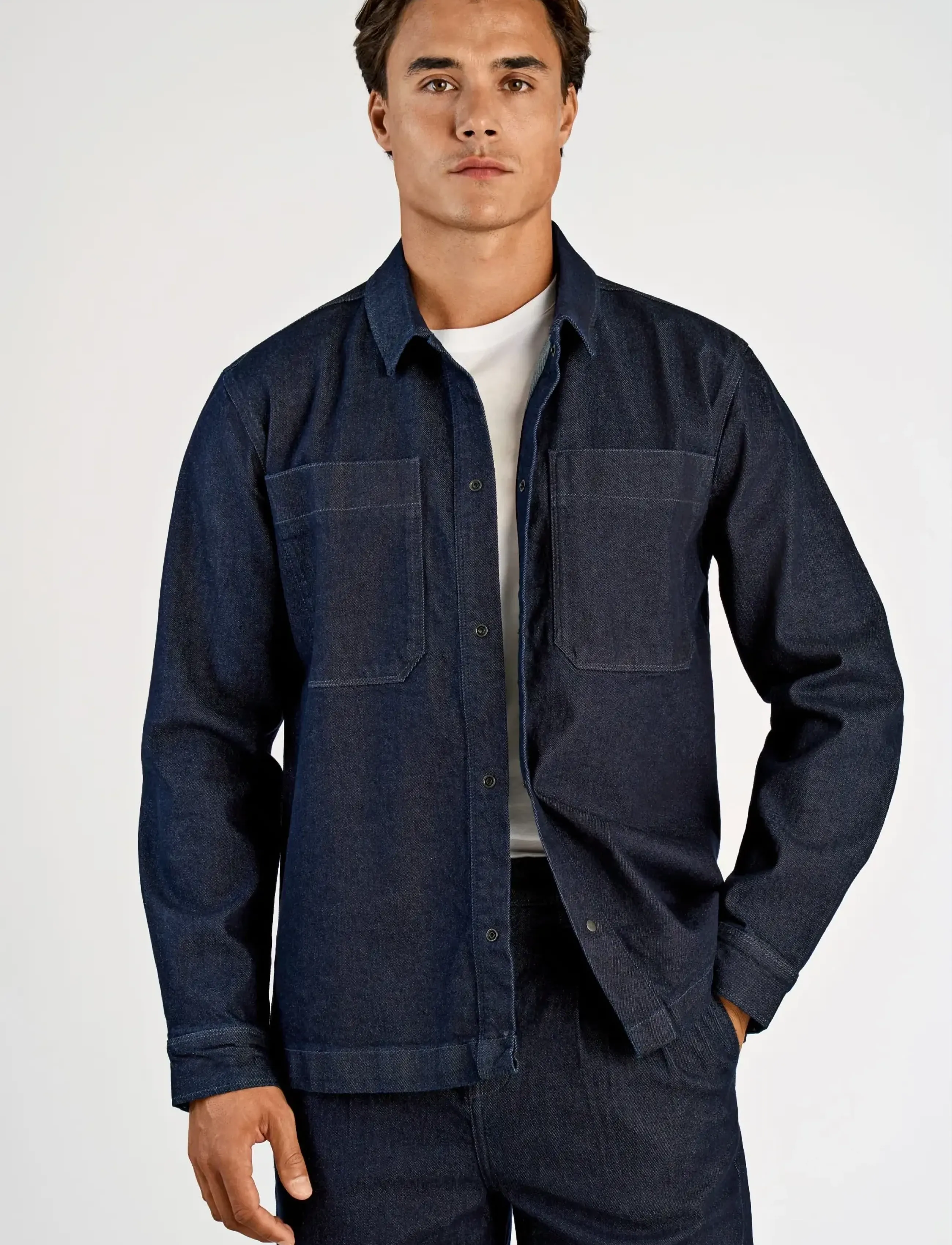 Lindbergh - Indigo overshirt L/S - indigo blue - 3