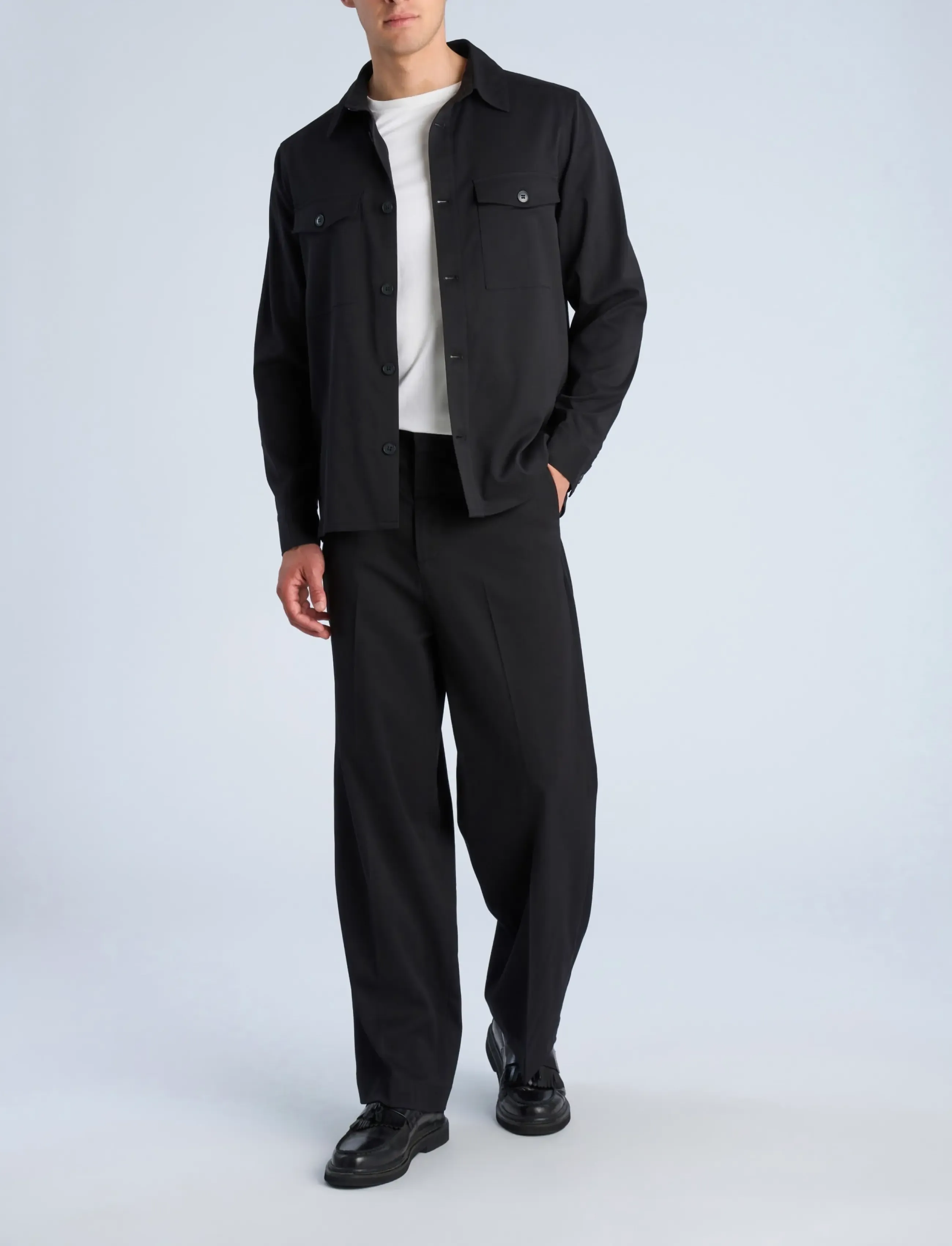 Lindbergh Twill overshirt - Jacken - BLACK / black