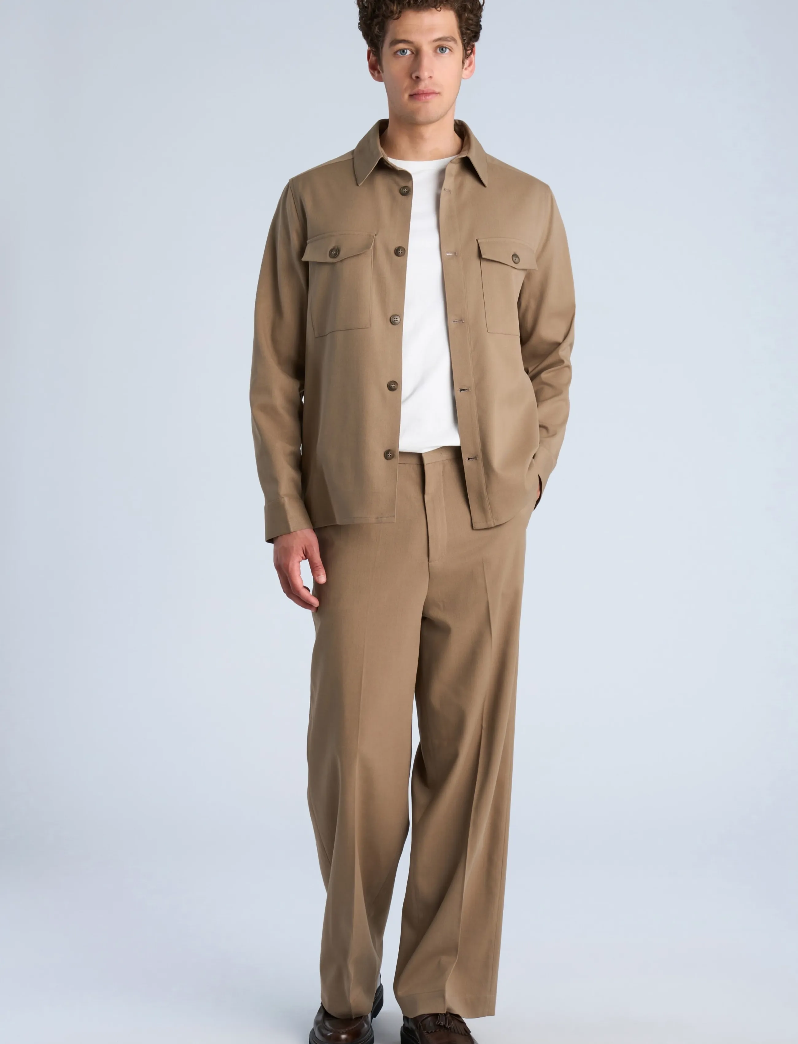 Lindbergh Twill overshirt - Looks for less - SAND / beige