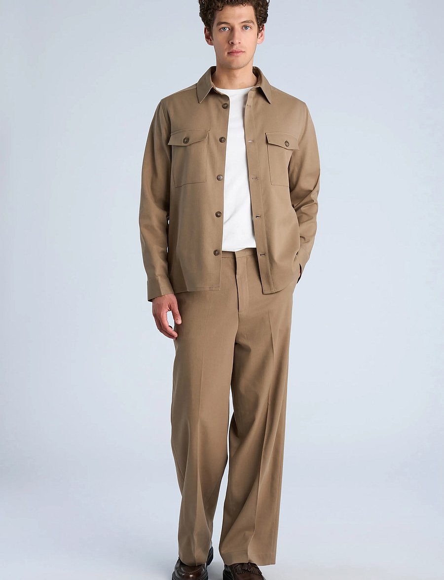 Lindbergh - Twill overshirt - herbstjacken - sand - 0