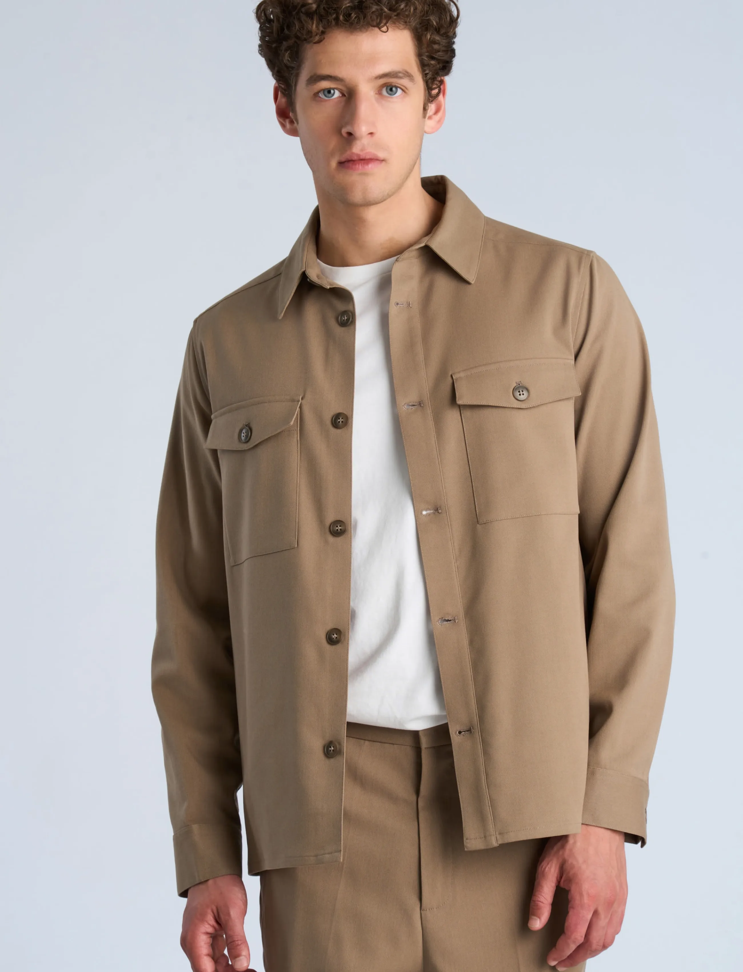 Lindbergh - Twill overshirt - sand - 3