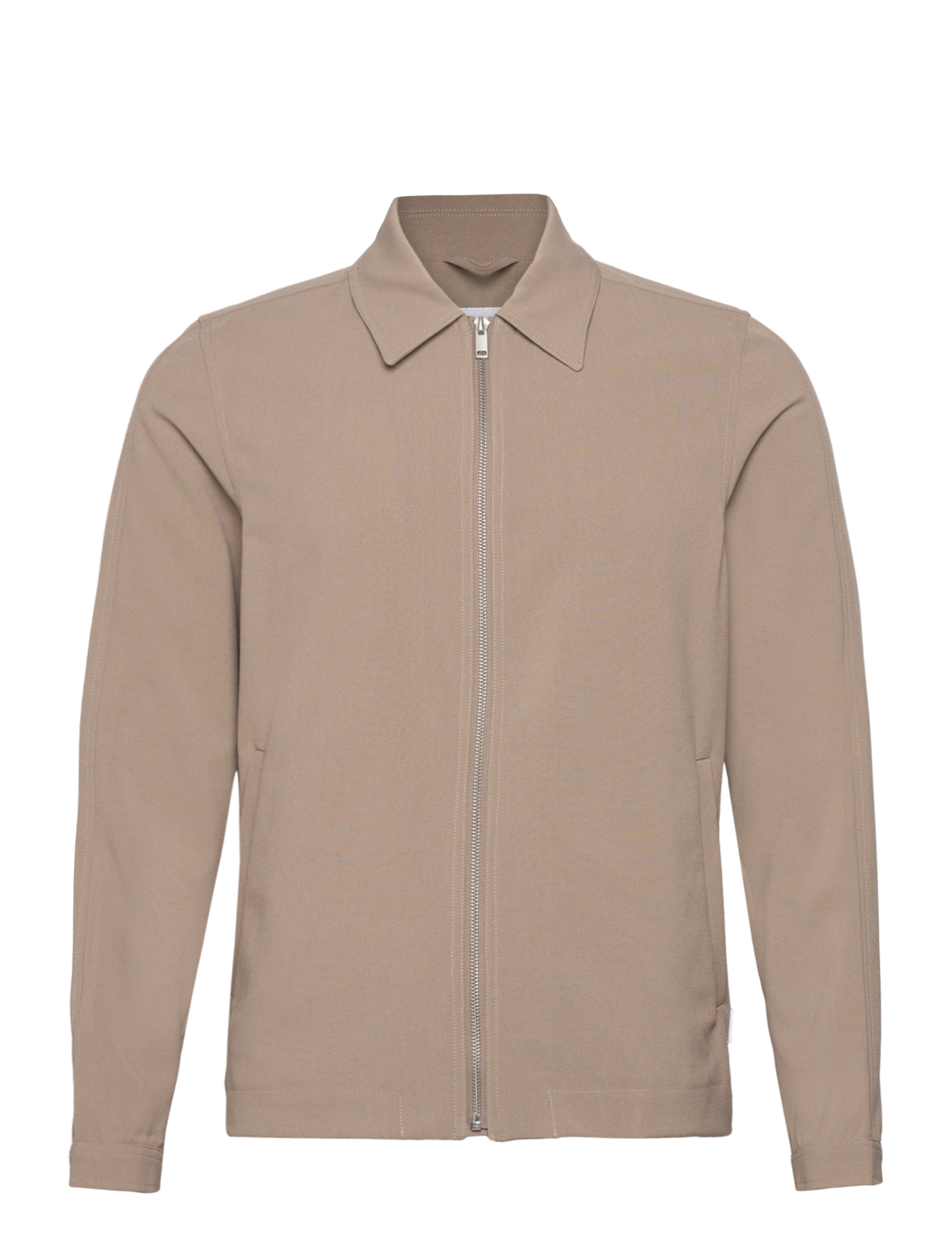 Zip through overshirt - SAND MEL
