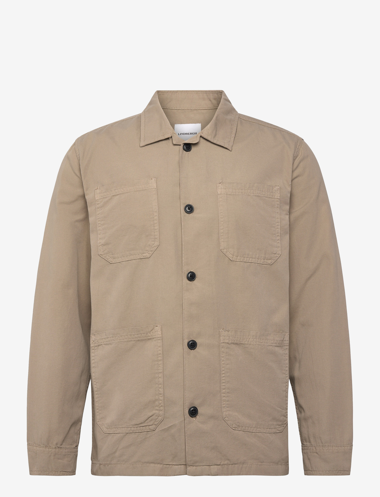 Lindbergh - Canvas overshirt - efterårstøj - stone - 0